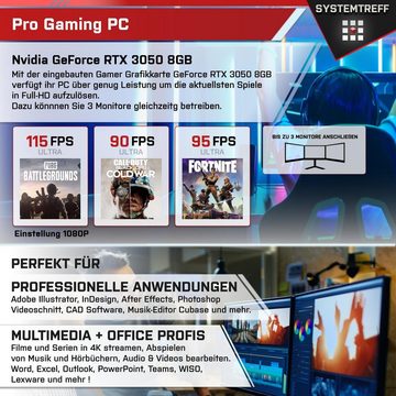 SYSTEMTREFF Basic Gaming-PC-Komplettsystem (24", Intel Core i5 12600K, GeForce RTX 3050, 16 GB RAM, 1000 GB SSD, Windows 11, WLAN)