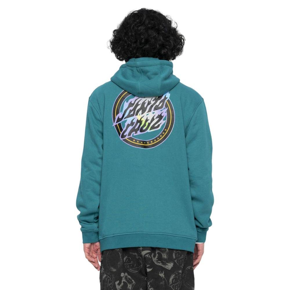 Santa Cruz Sweatjacke Ziphoodie Santa Cruz Holo Flamed Dot (1-tlg) Großer "Santa Cruz" Logo-Print auf der Rückseite