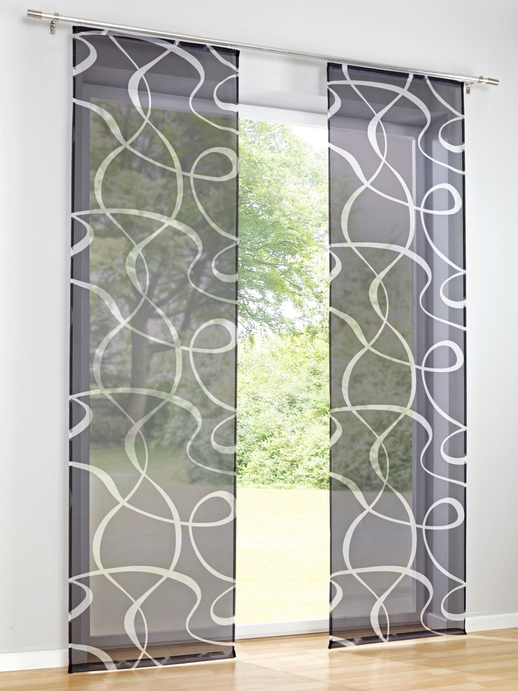 heine Gardine Schiebevorhang (1 St), Klettschiene, halbtransparent, Schiebevorhang