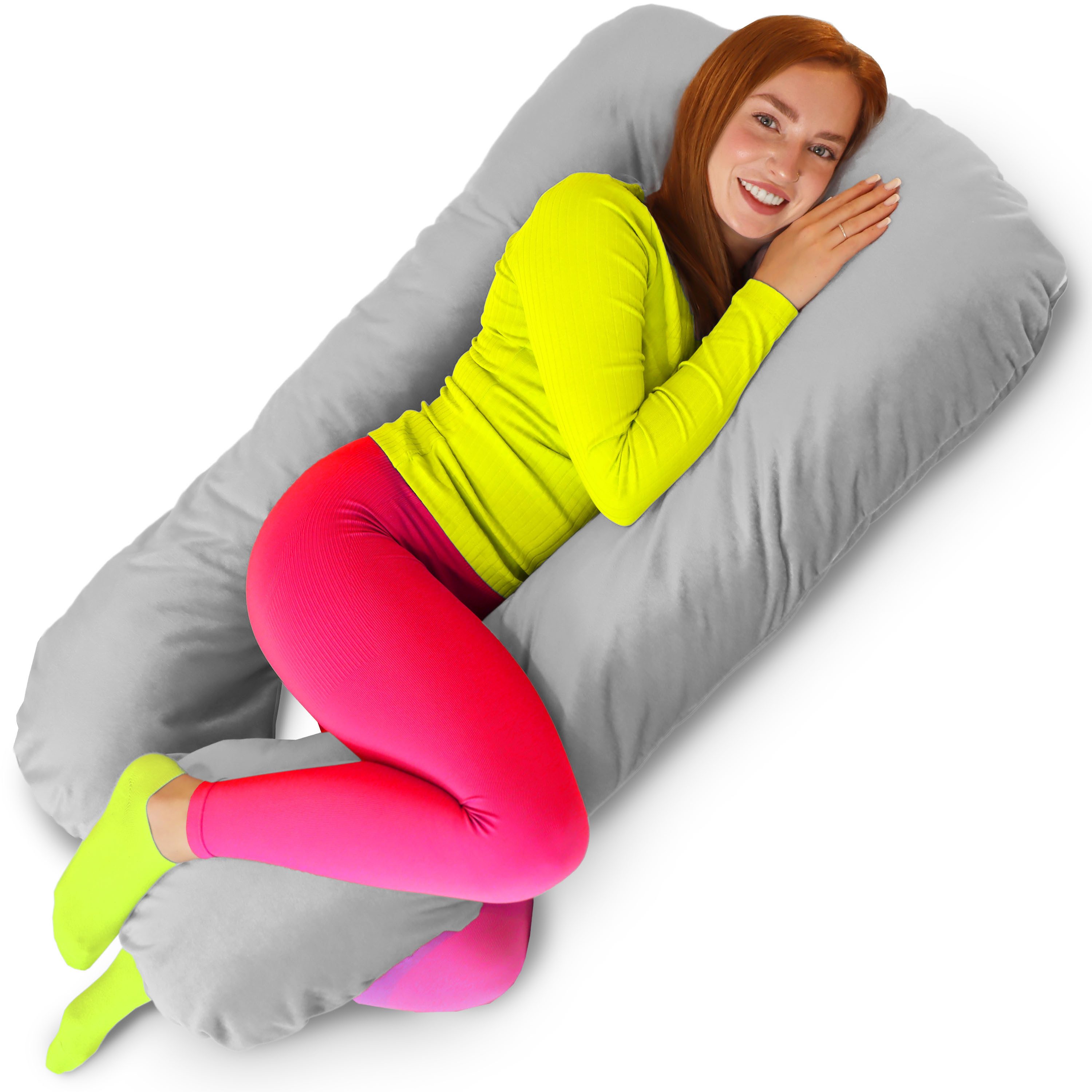 Amilian Seitenschläferkissen - Stillkissen XXL - Schwangerschaftskissen - Pregnancy Pillow, - Lagerungskissen - Seitenschläfer Kissen, mit Füllung und abnehmbarem Bezug - Komfortkissen Erwachsene, Seitenschläferkissen Schwangerschaft - Stillkissen - Schlafkissen