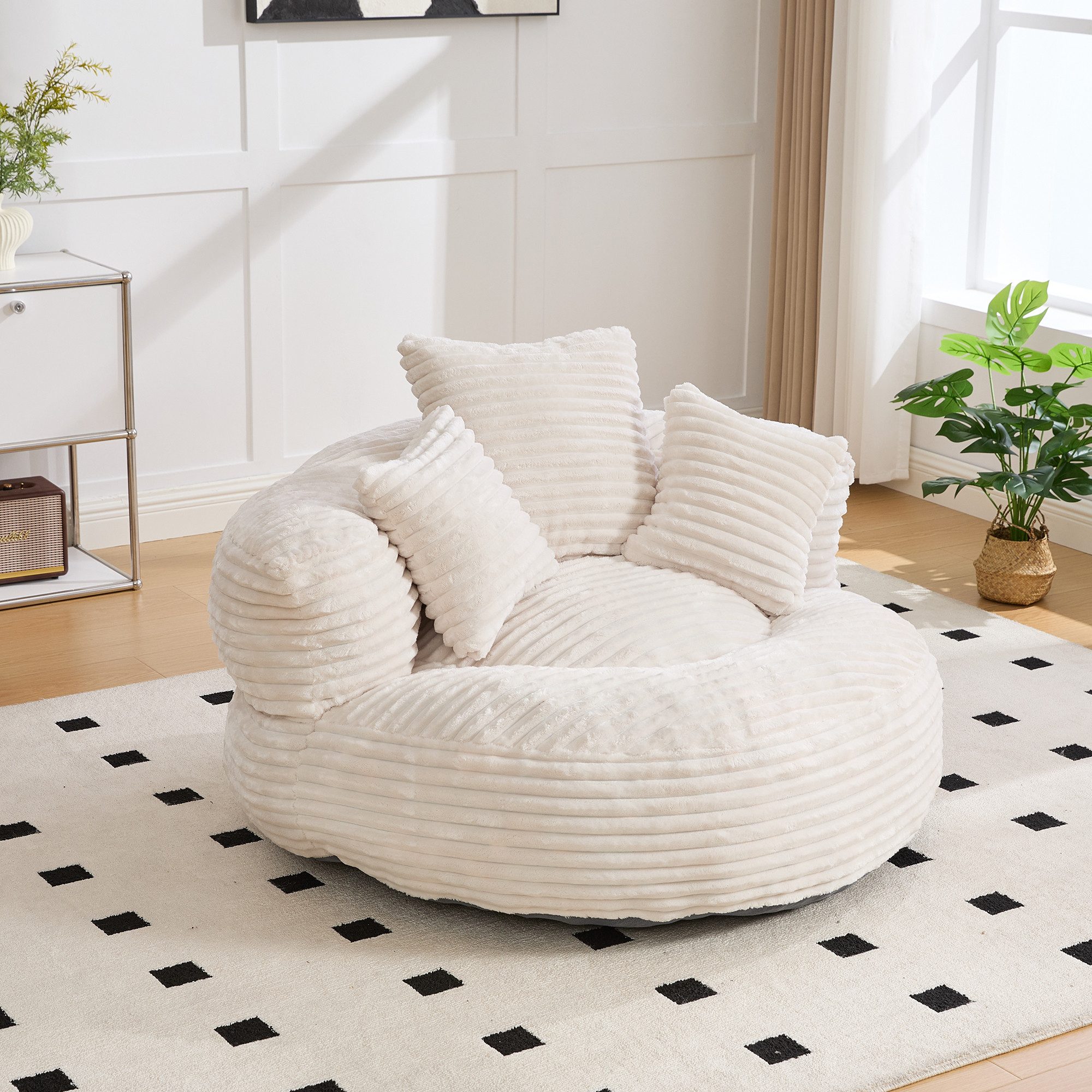 Celya Sitzsack Lazy Sofa Gaming Sofa Stuhl mit drei Kissen,hoch Rücken Cord günstig online kaufen