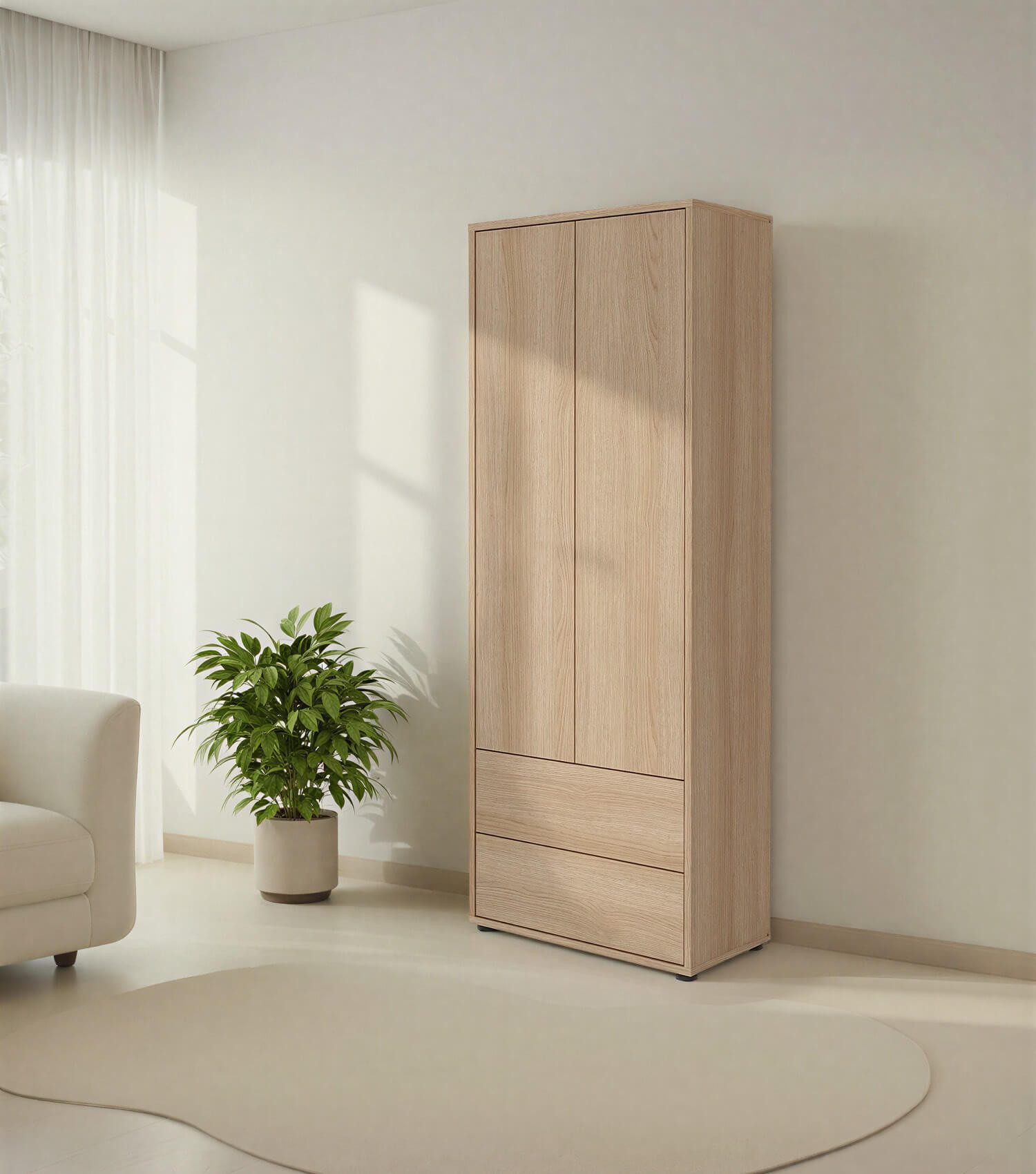 mokebo Mehrzweckschrank Der Aufrechte Wohnzimmerschrank, Hochschrank, Mehrzweckschrank in Eiche