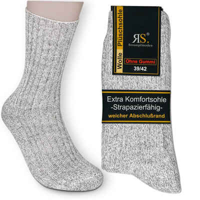 Die Шкарпеткиbude Norwegersocken OHNE GUMMI (Bund, 3-Paar, grau) mit Komfort-Polstersohle