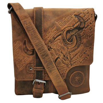 Landleder Messenger Bag Casual Crossbag BULL & SNAKE, Echtes Büffelleder