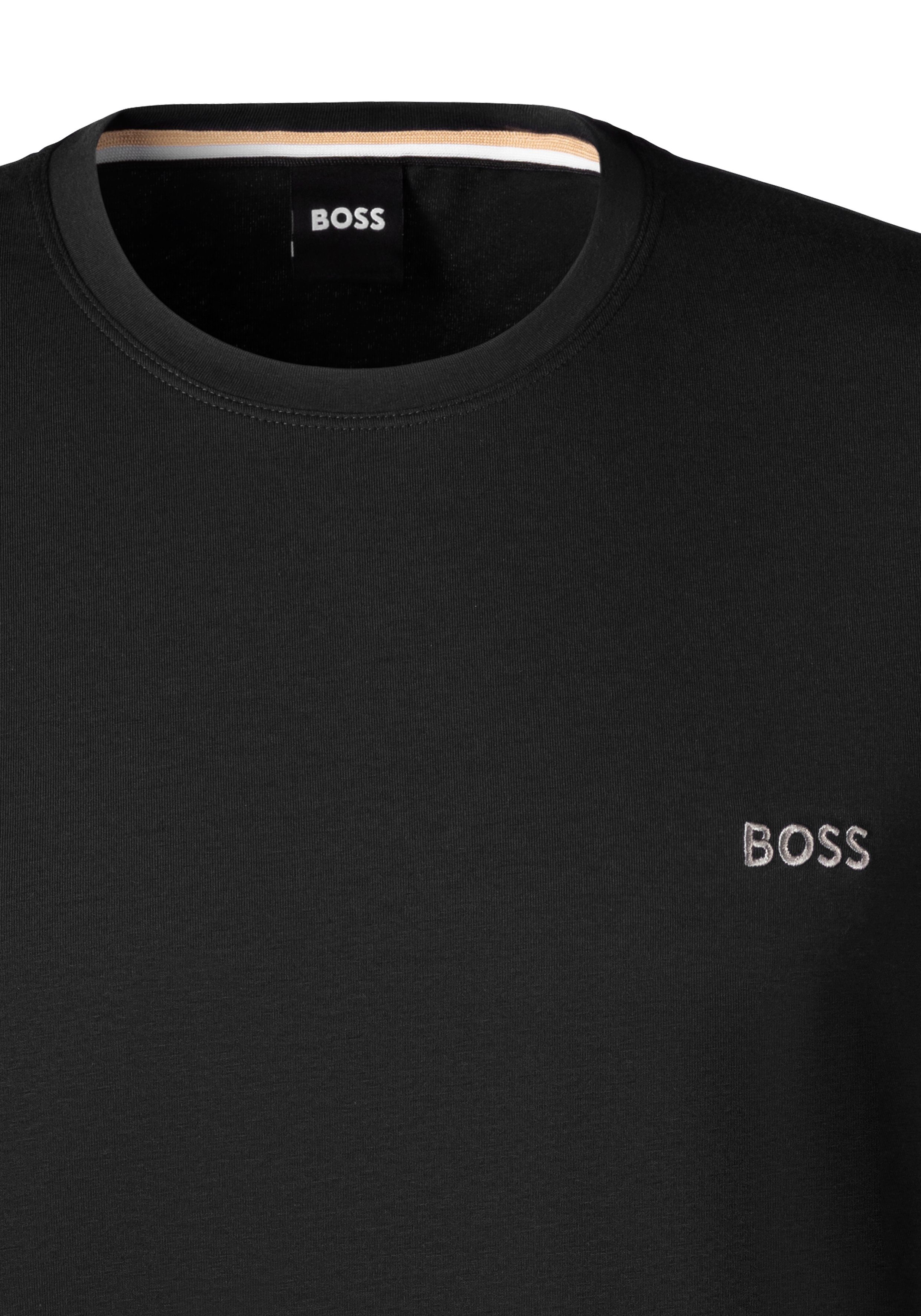 schwarz BOSS T-Shirt Brustlogo mit