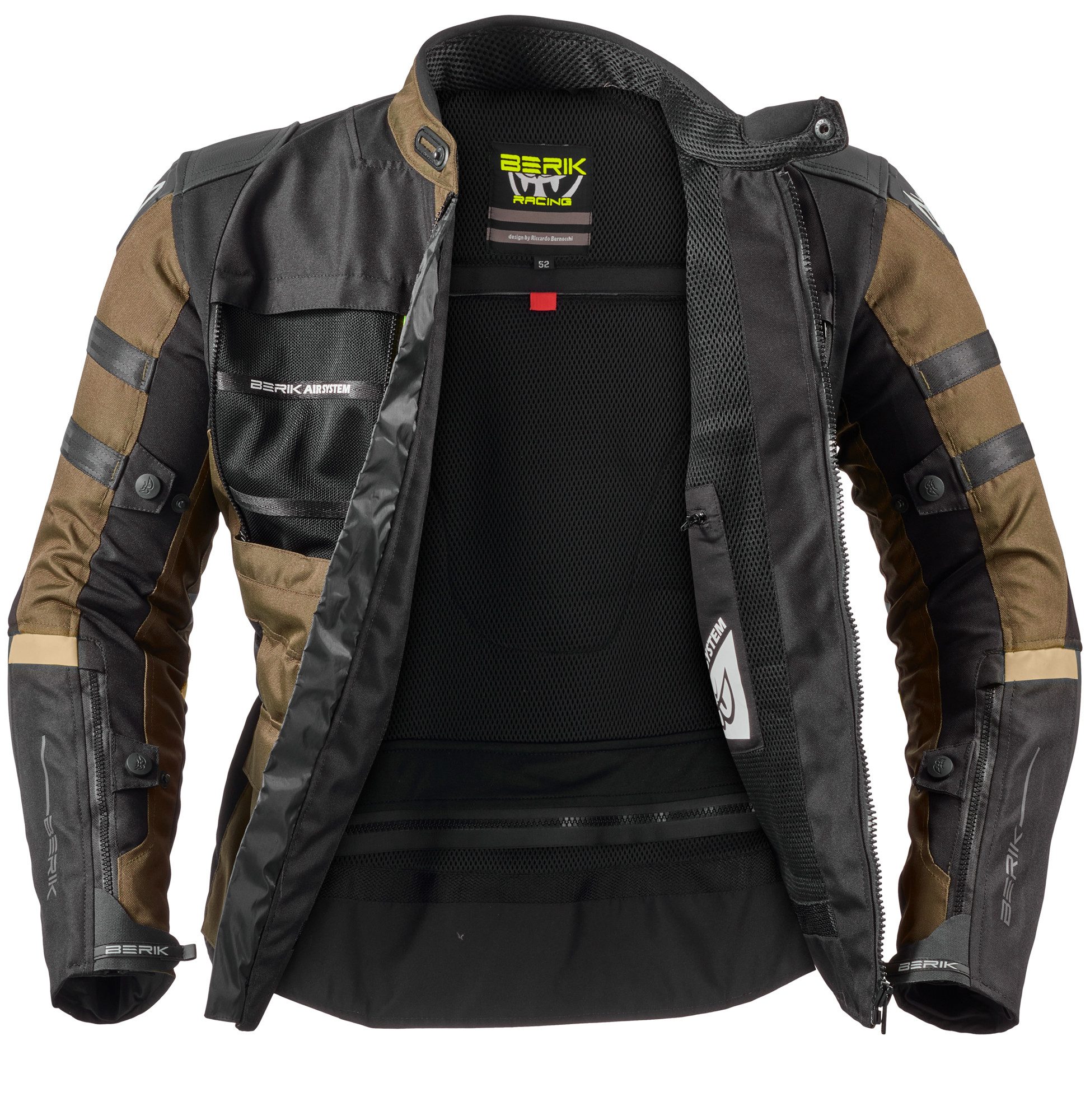 Berik Motorradjacke Absolute Zero RX wasserdichte Motorrad Textiljacke Verbindungsreißverschluss,Ellenbogenprotektoren enthalten,Schulte