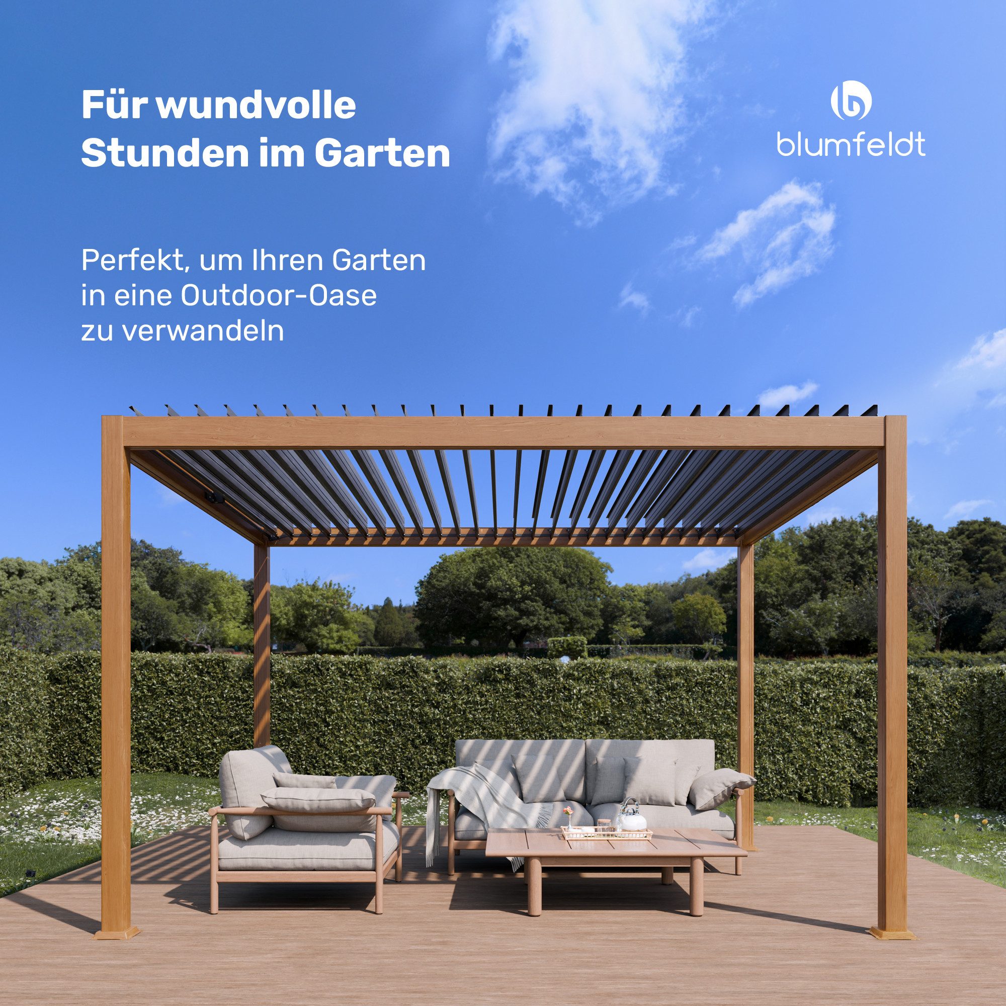 blumfeldt Pavillon LuminaHaven, (Set), Gartenpavillon Outdoor Garten UV-Schutz 250x300x400 cm