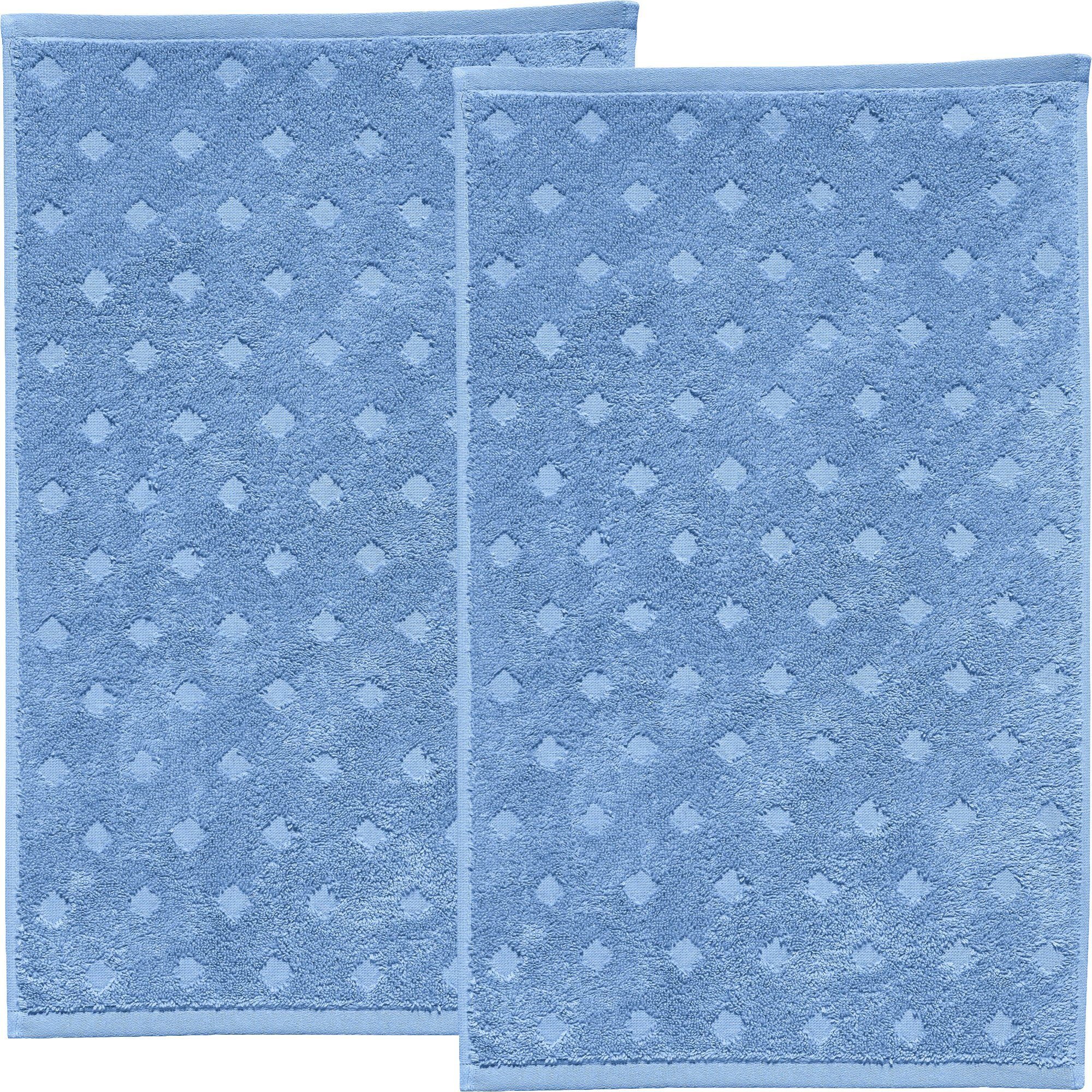 Erwin Müller Gästehandtuch Gästetuch "Baden-Baden" 2er-Pack, Frottier, Walk-Frottier Uni