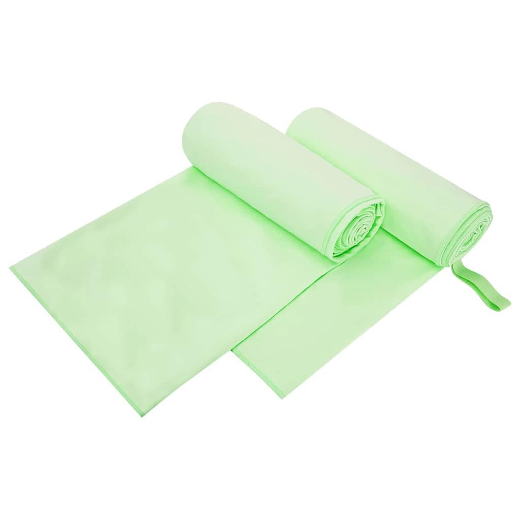 vidaXL Handtuch Sporthandtücher 2 stk. Grün 200 x 100 cm, Polyester und Polyamid (2-St)