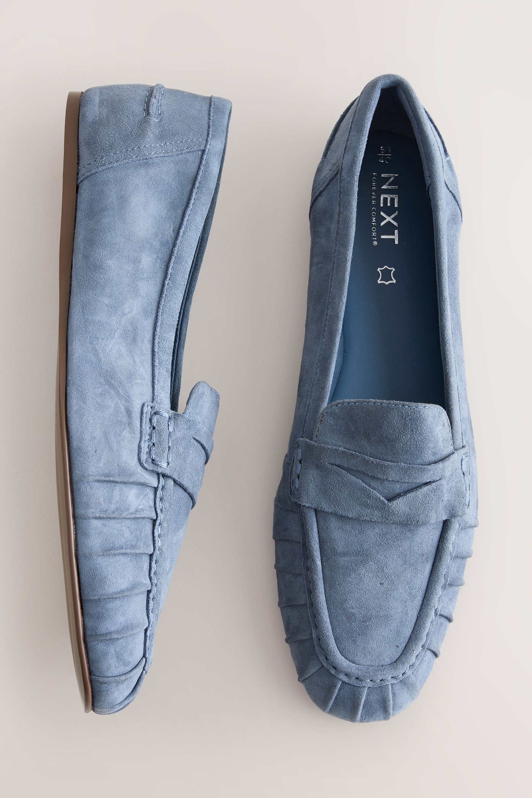 Next Forever Comfort gerafffte Loafer aus Veloursleder Loafer (1-tlg)
