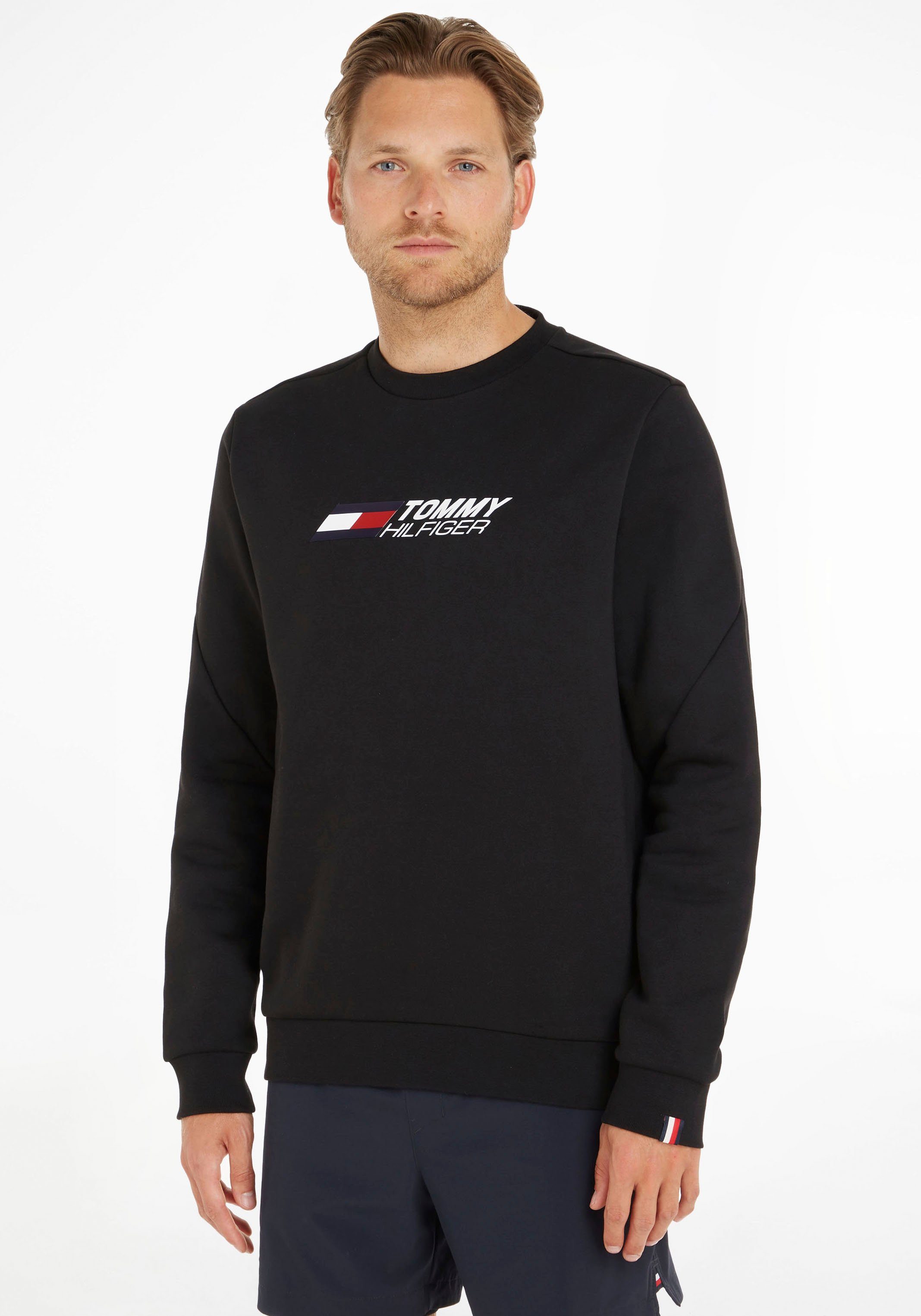 Der Ausverkauf dieses Monats Tommy Hilfiger Sport ESSENTIALS Sweatshirt CREW black