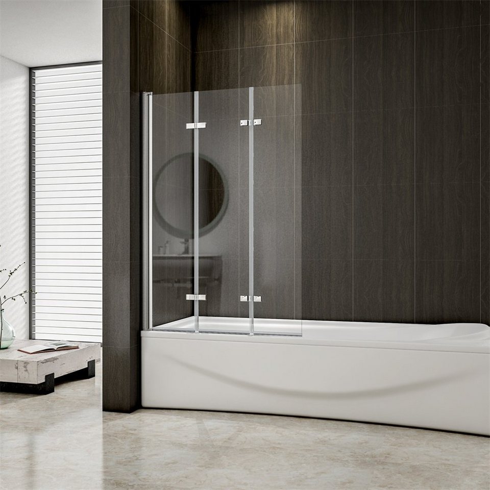 duschspa Badewannenaufsatz »Badewannenaufsatz Faltwand auf Duschwanne Duschabtrennung Duschkabine Dusche Duschtrennwand 6mm NANO Glas«,…