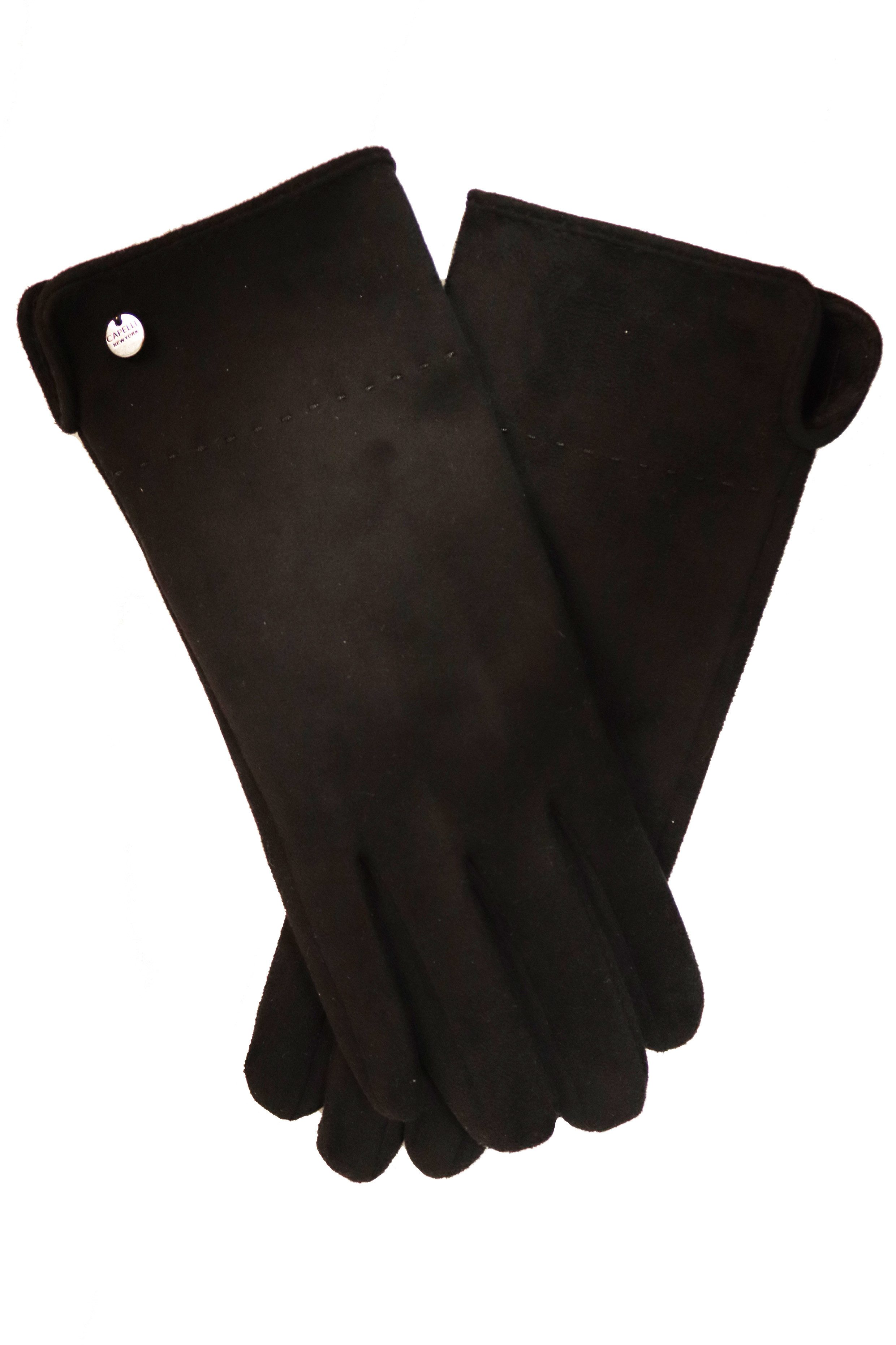 Capelli New York Strickhandschuhe (1 Paar) mit Ziernaht, Metall-Logo, Feinripp-Strick, elastisch