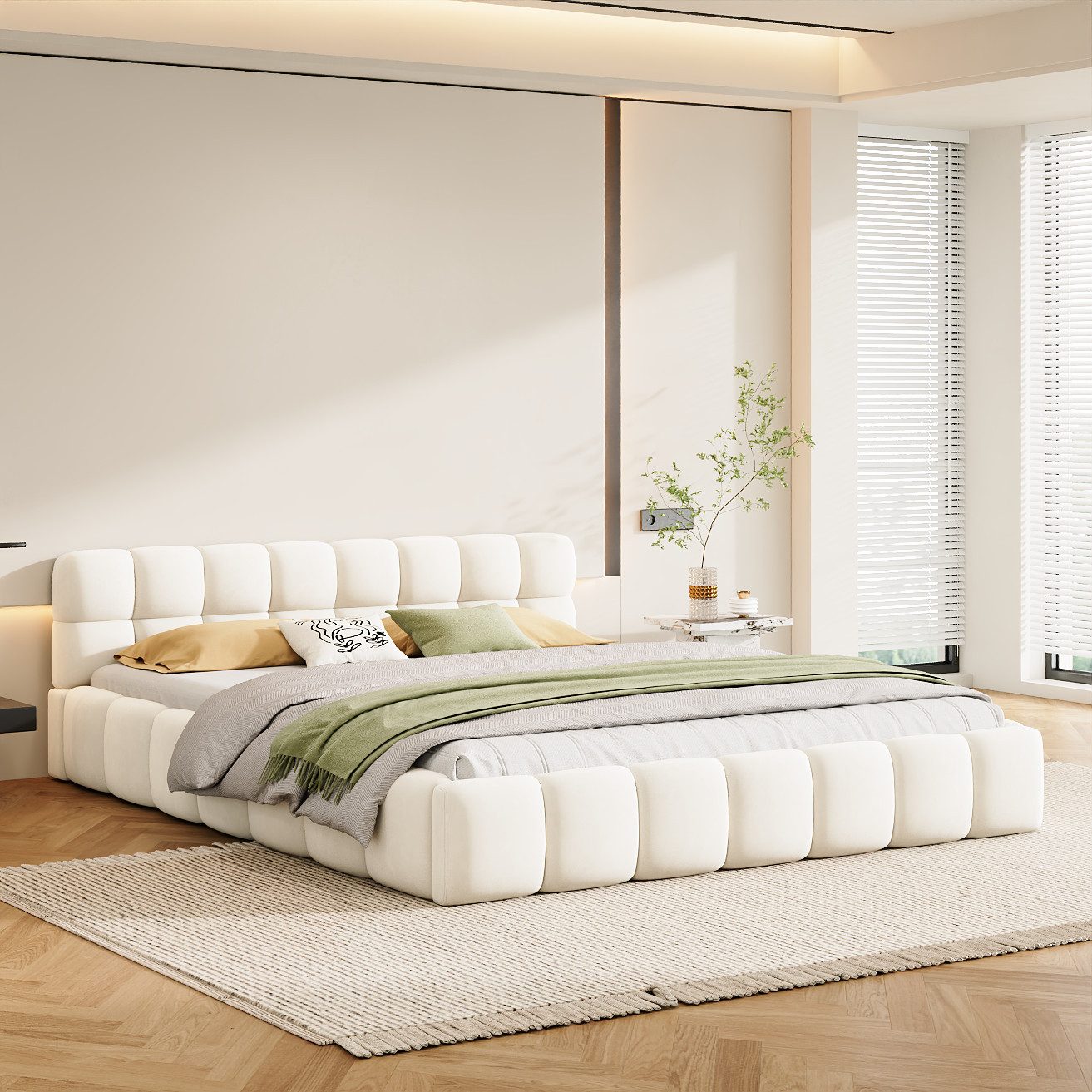 Furnishings Home Polsterbett Doppelbett Jugendbett, Bett mit Kopfteil (Futo günstig online kaufen