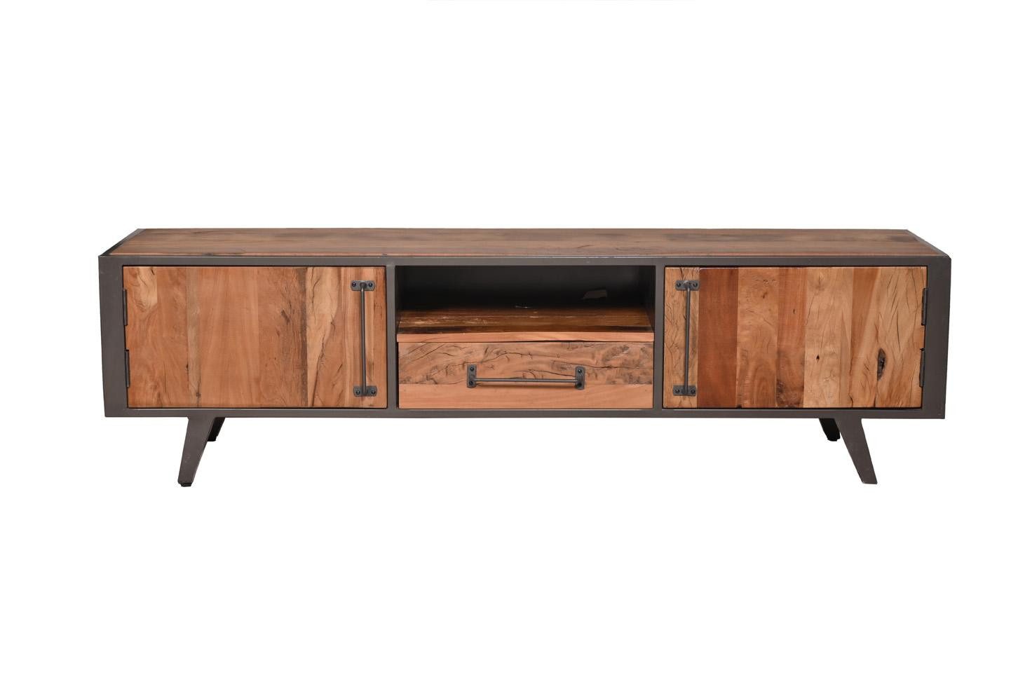 Natur24 Lowboard Altholz Tv-Schrank Metall 180x50x40 cm