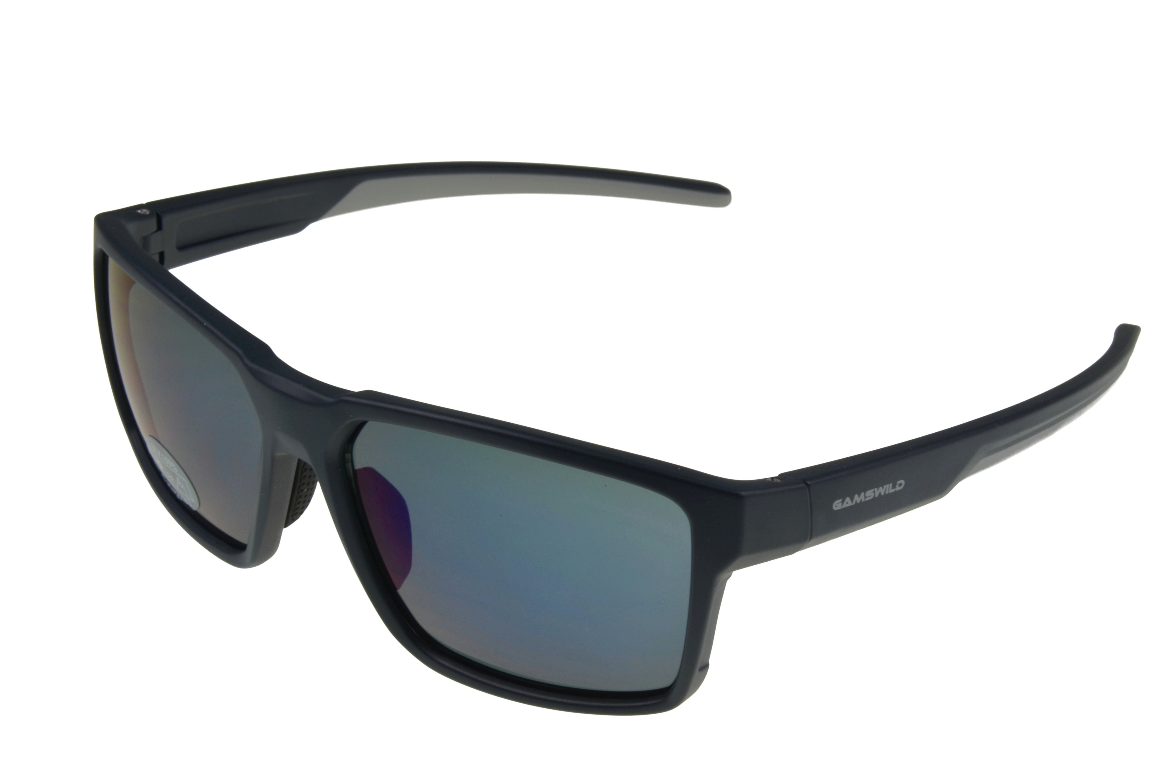 Gamswild Sonnenbrille WS5936 Sportbrille Skibrille Fahrradbrille Damen Herren Unisex getönte Gläser schwarz, grau, braun schwarz_blau