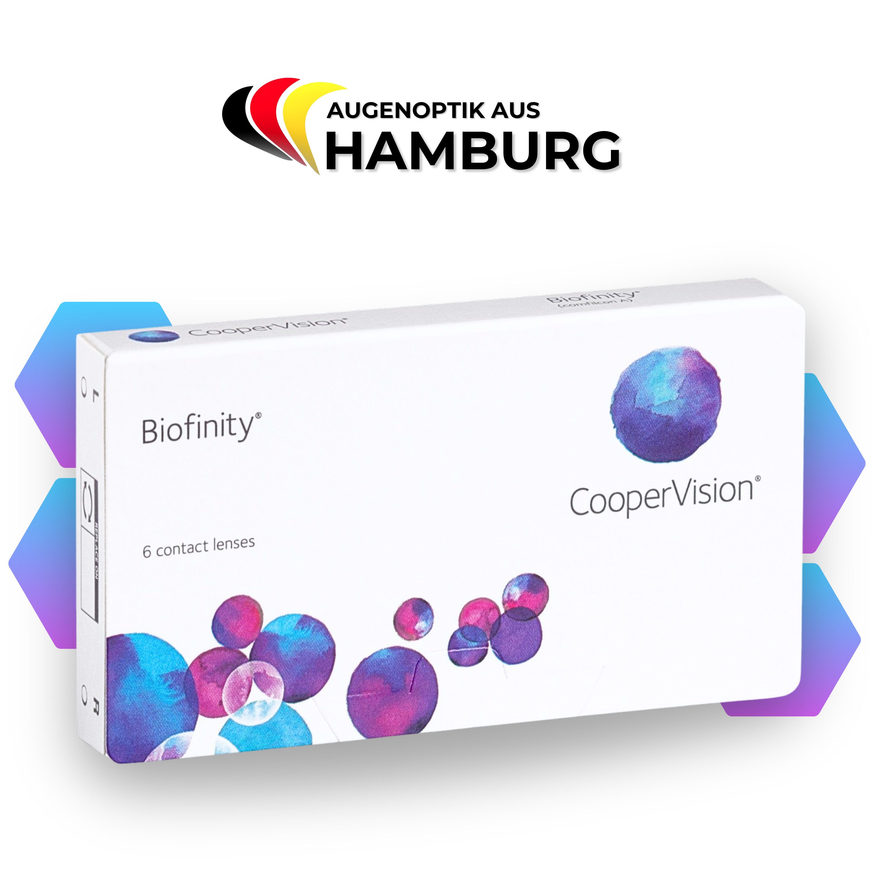 CooperVision Monatslinsen Biofinity 6 Stück, Linsen (weiche) - Stärken: -0.25 bis -12.00