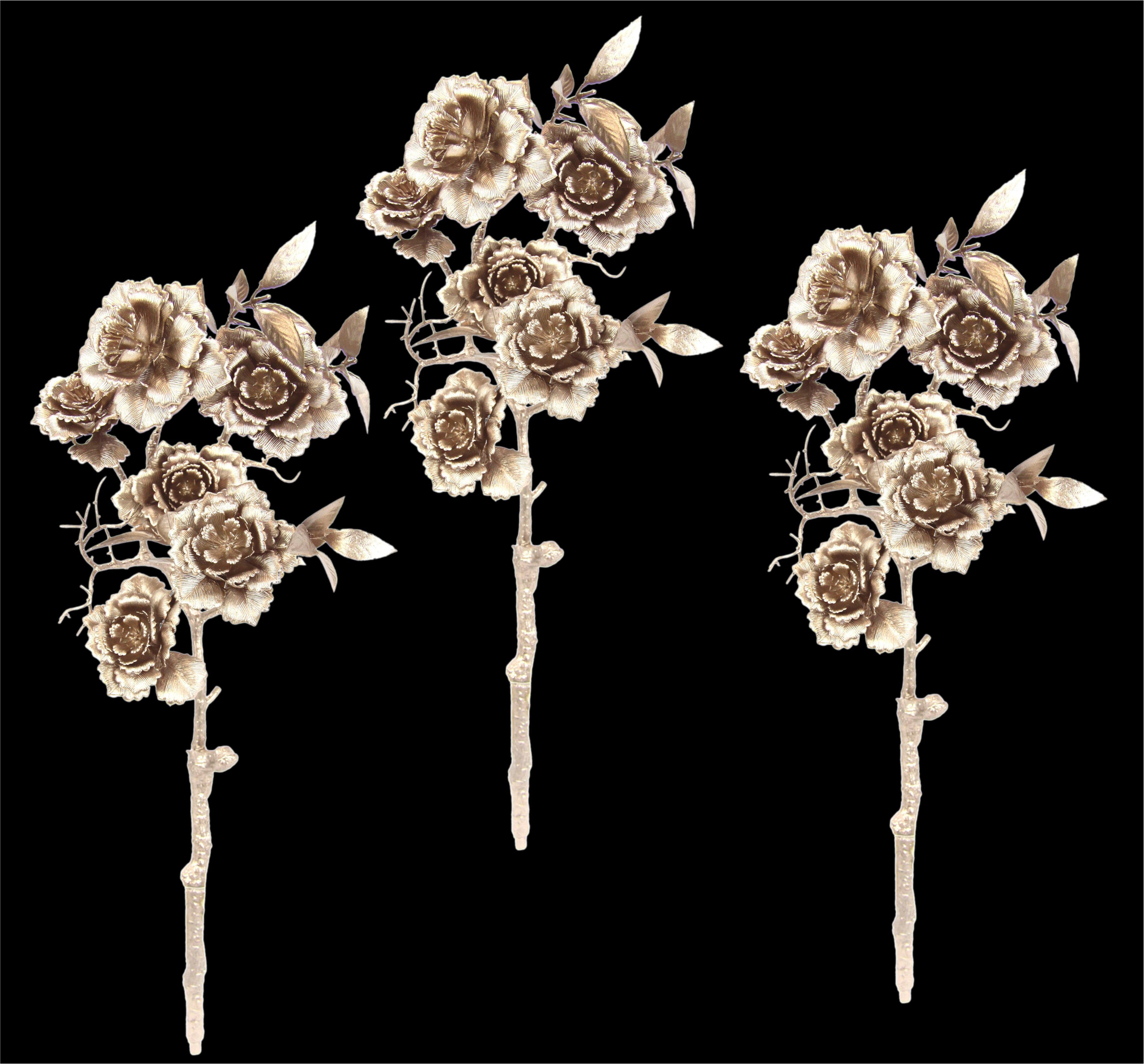 Kunstblume Rose, I.GE.A., Höhe 54 cm, Kunstrose, Rosenzweig, 3er Set