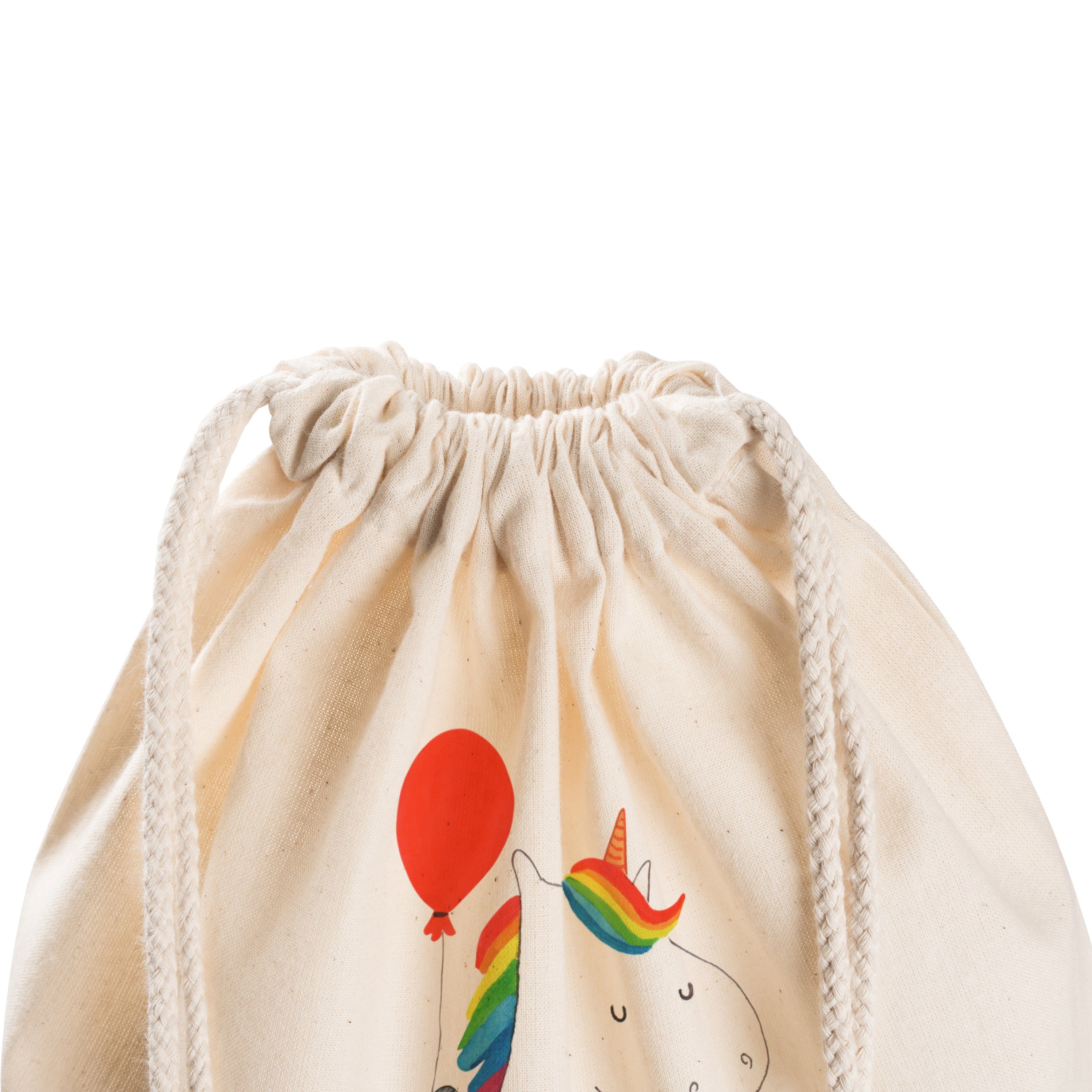 & Luftballon - Mr. Einhorn - Sporttasche Mrs. Panda Geschenk, Transparent Sportbeutel, (1-tlg) Einhörner,