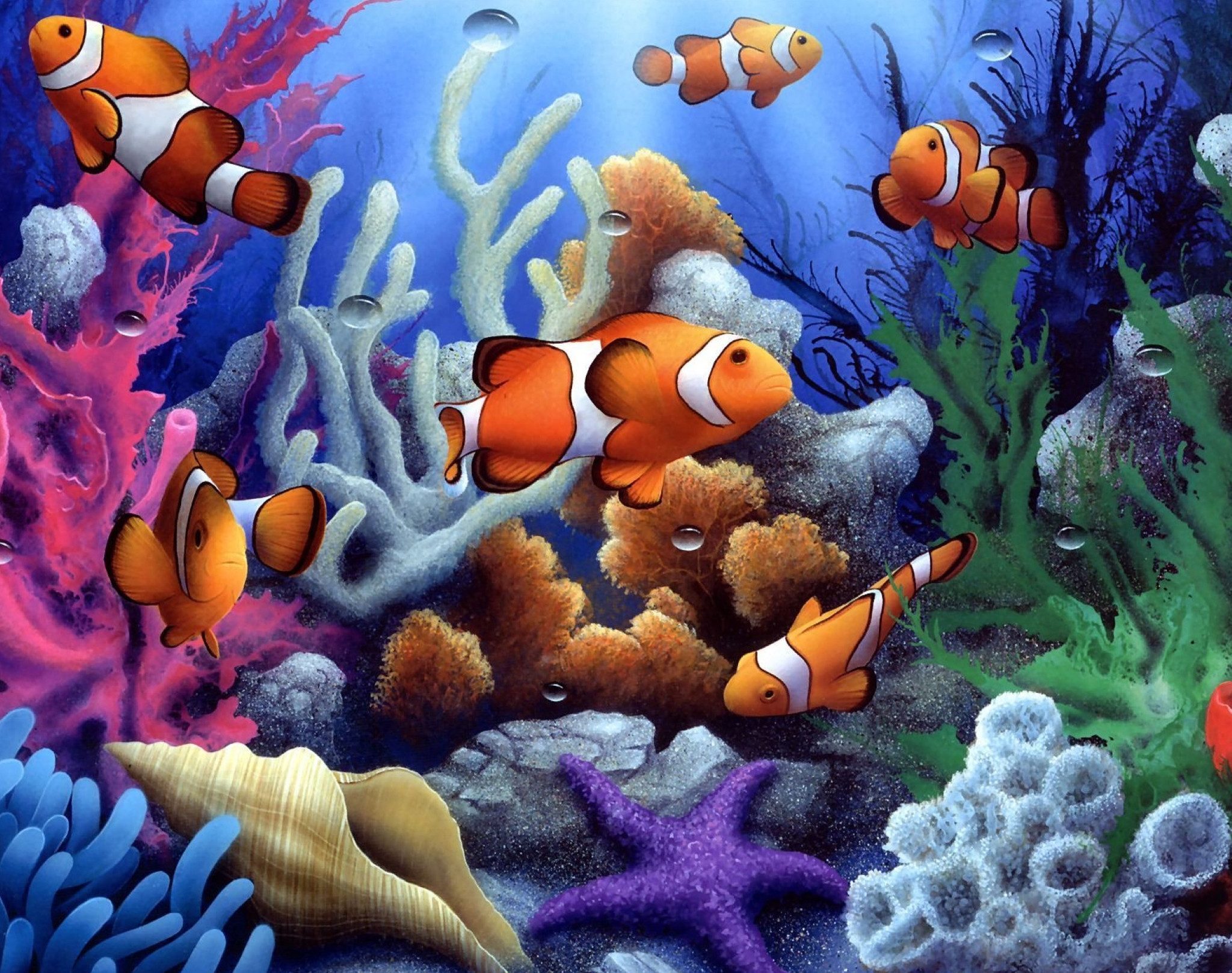 Malen nach Zahlen 5d Diamond Painting Clownfische Meer Malen nach Zahlen 30x40cm
