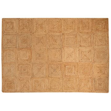 Teppich Goa - Quadrate, Steffensmeier, Rechteckig, Boho, handgeflochten, Jute, Naturfaser