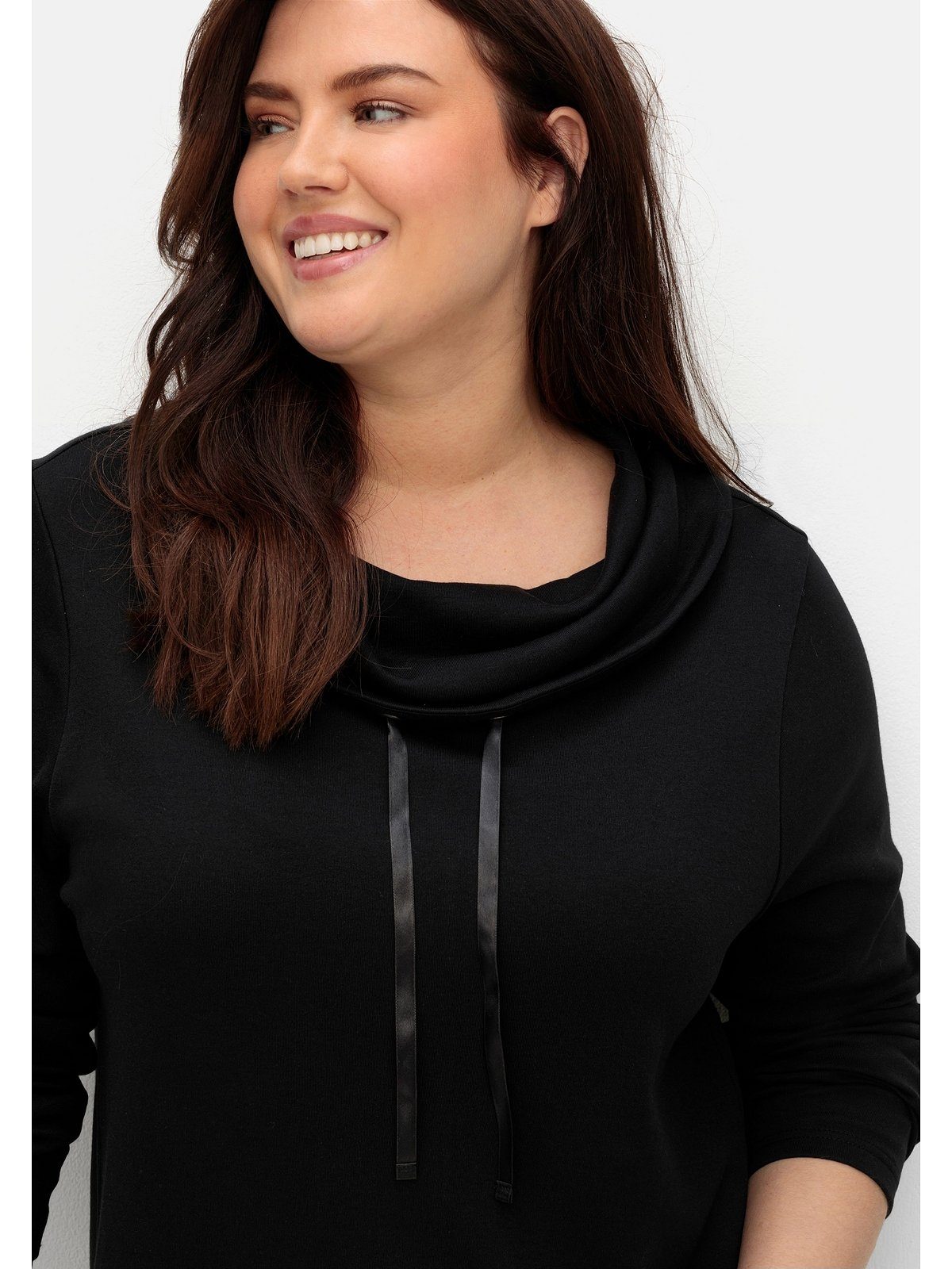 Sheego Sweatshirt Große Größen in A-Linie mit Stehkragen