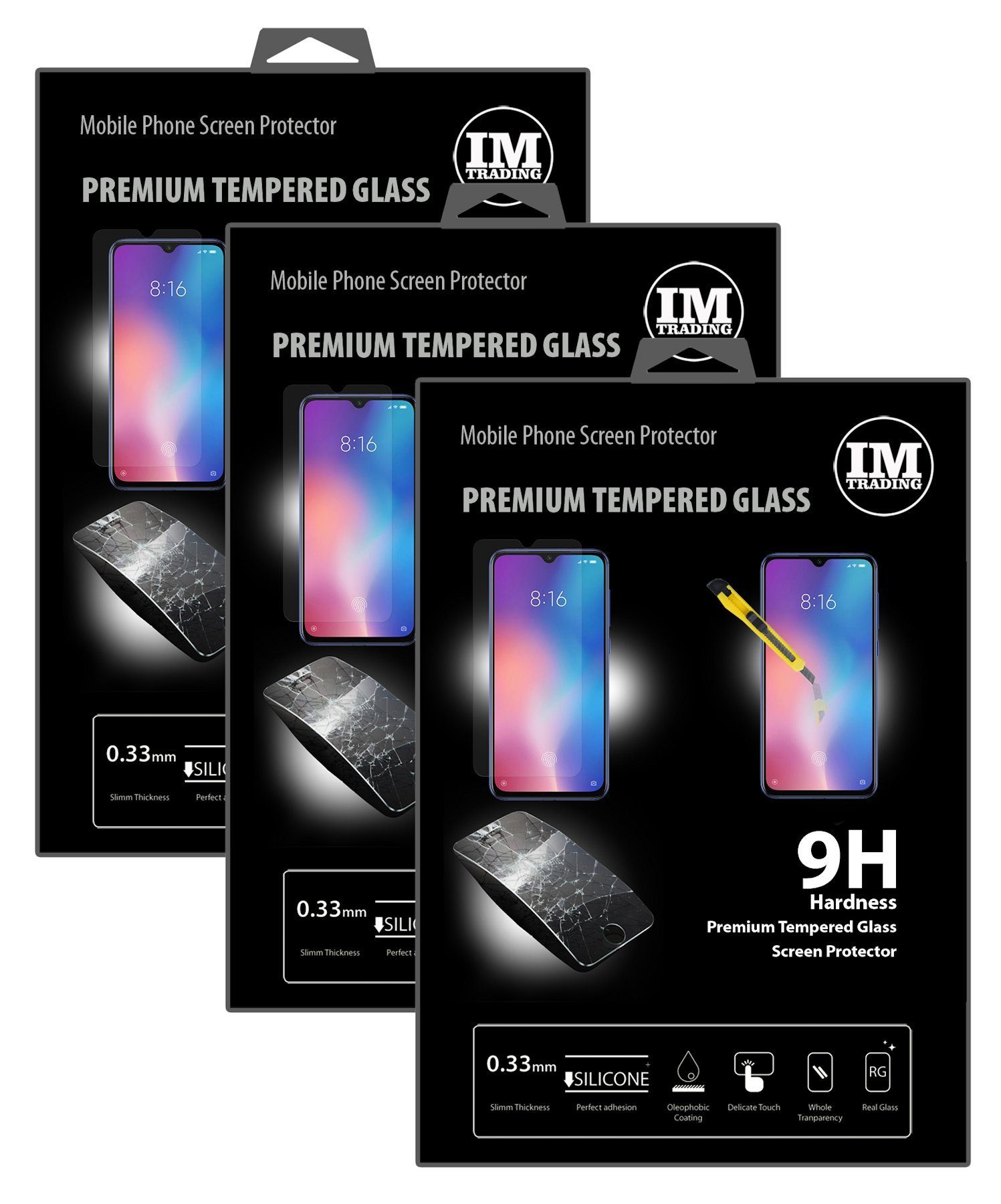 cofi1453 Handyhülle 3x Schutzglas für Xiaomi Mi 9 SE, Displayschutz Panzerglasfolie