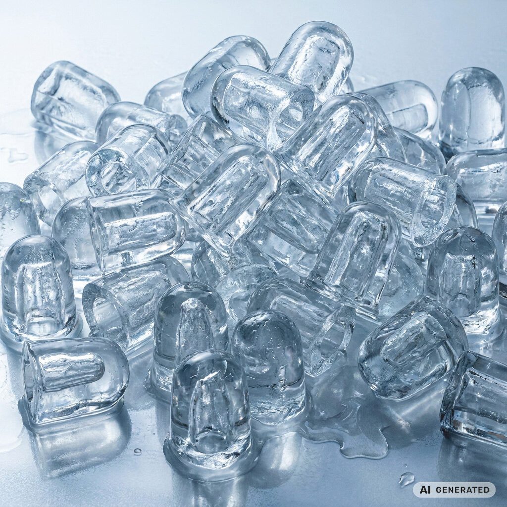 GastroHero Elektrischer Eiswürfelbereiter Eiswürfelbereiter 50 kg/24h Hohlkegel Eiswürfelmaschine Bar