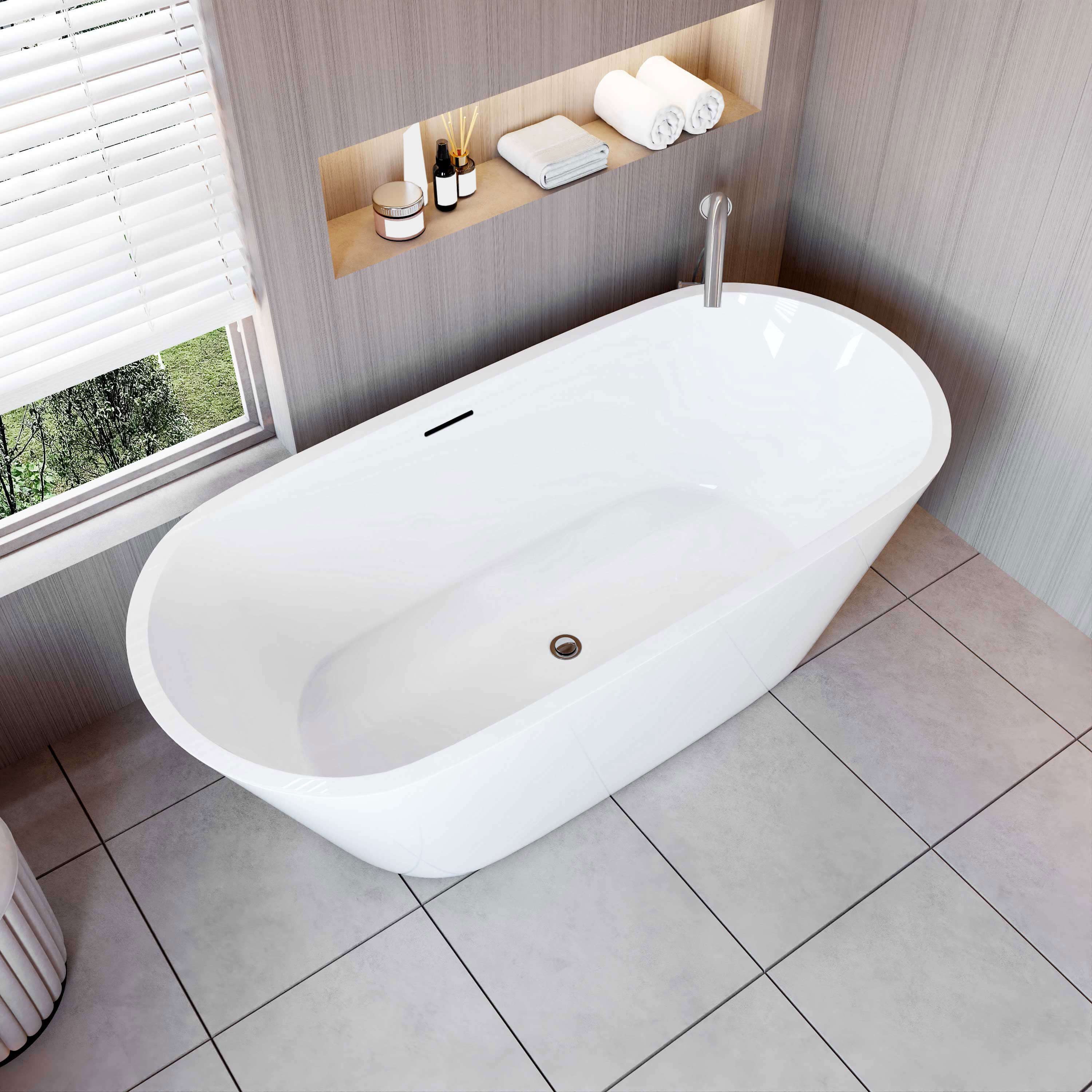 AICA Badewanne freistehende Badewanne Schiffsbadewanne Acrylbadewanne H: 58cm