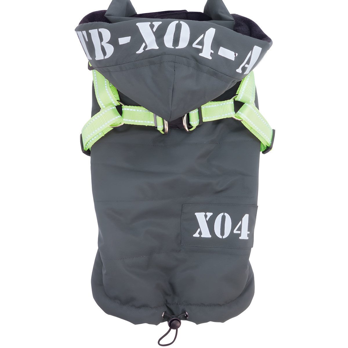 Nobby Hundemantel POLAR Camouflage Grau - Wasserabweisend, Mit Kapuze, Für Hunde Bis 44 Cm