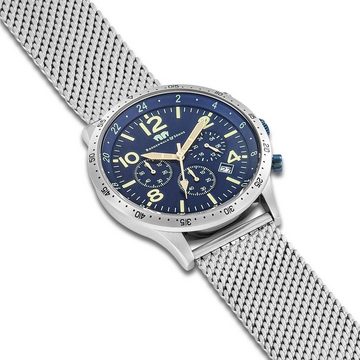 Rhodenwald & Söhne Chronograph Flight Captain silber, mit Edelstahl-Armband