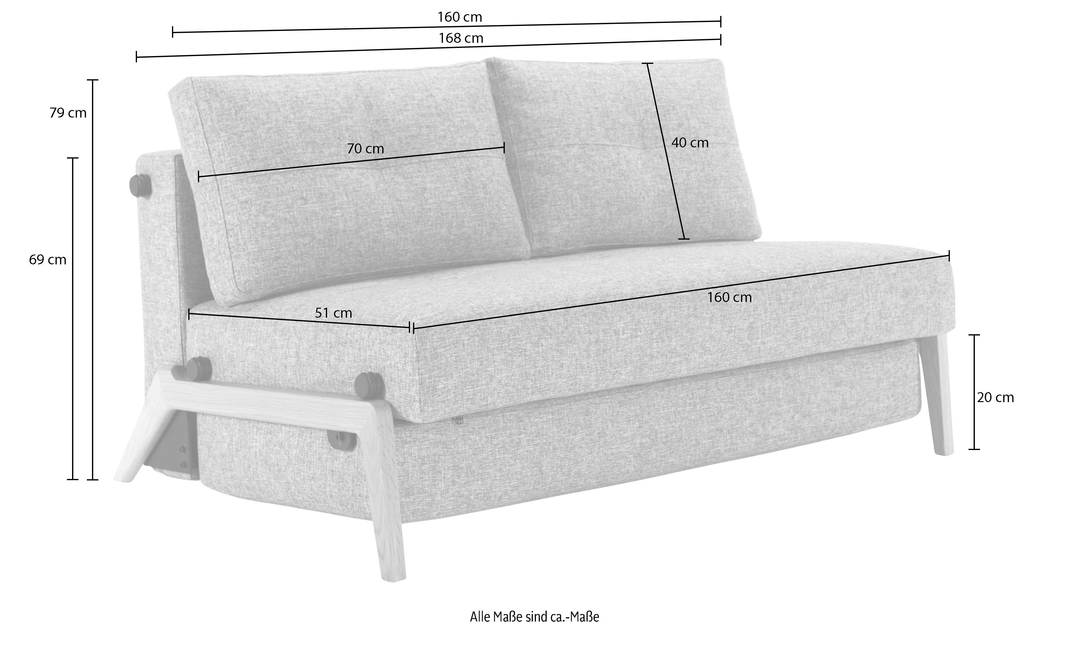 ™ mit Klappsofa Schlafsofa LIVING INNOVATION Cubed, gepolsterten Armlehnen