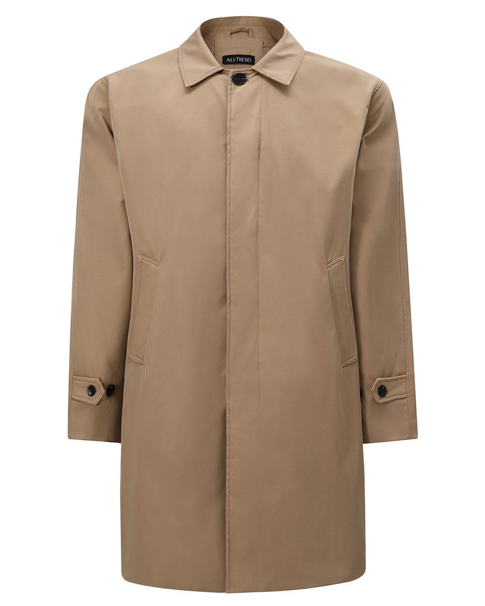 Allthemen Herren Einreihiger Freizeit Trenchcoat mit Reverskragen Regular Fit