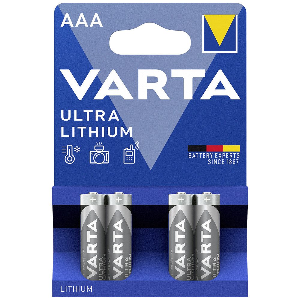 VARTA Varta LITHIUM AAA Bli 4 Micro (AAA)-Batterie Lithium 1100 mAh 1.5 V 4 Batterie