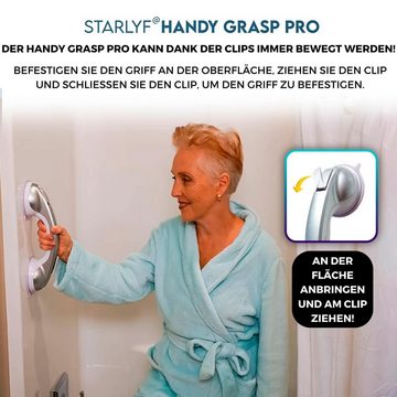 Starlyf Haltegriff Handy Grasp Pro, belastbar bis 70 kg, 30 cm Badewannengriff, ideal für die Dusche, ohne Schrauben