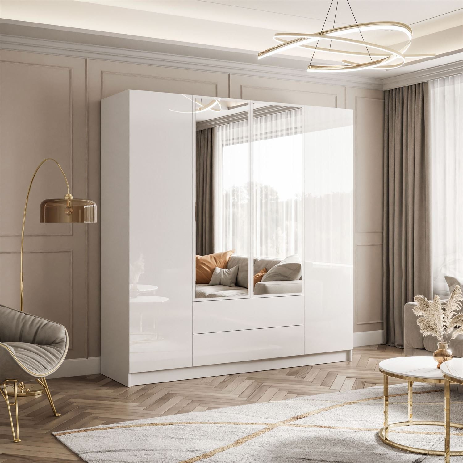 Lookway Kleiderschrank AUREL 4D2SZ mit Schubladen günstig online kaufen