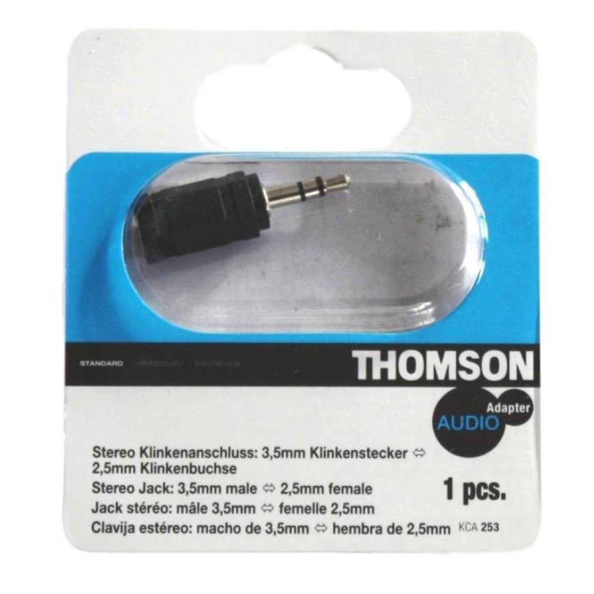 Thomson Klinke-Adapter 2,5mm Klinken-Kupplung auf 3,5mm Audio-Kabel, 3,5-mm-Klinke, 2,5mm Klinke (5 cm), Audio-Adapter 3,5mm Klinken-Stecker auf 2,5mm Buchse Kupplung, Stereo