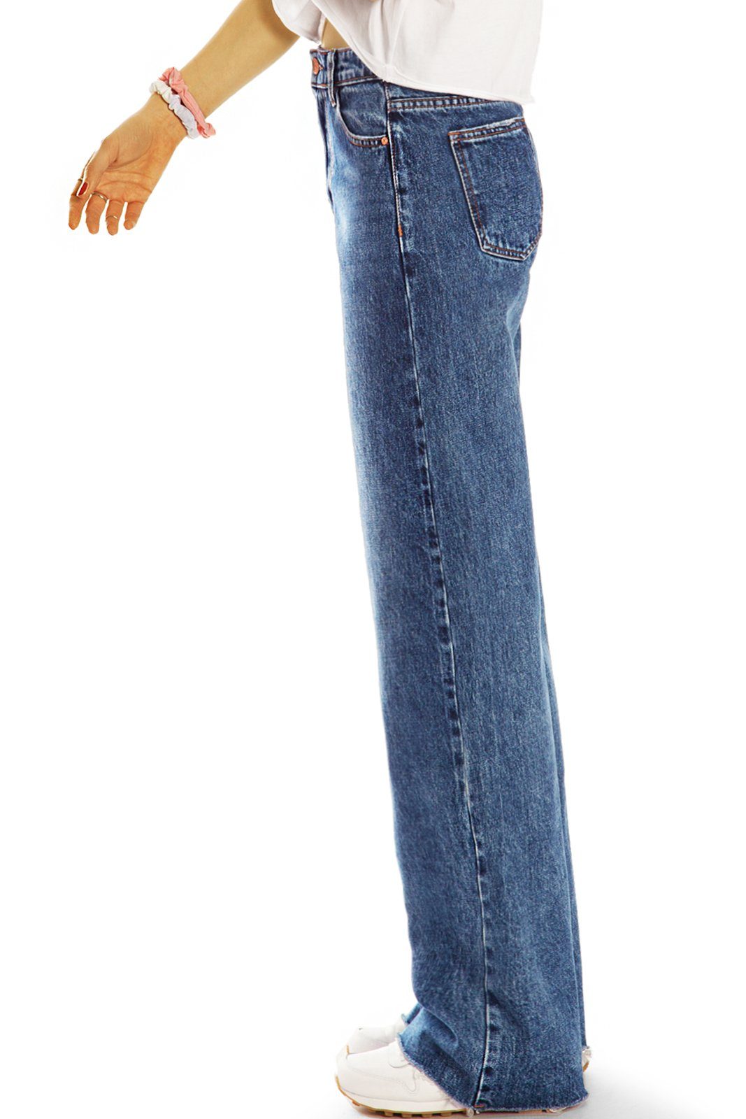 slouchy Hose j27g-3 Damen High Jeans be - Waist klassisch, 5-Pocket-Style Mom Jeans Slouchy - - styled modern