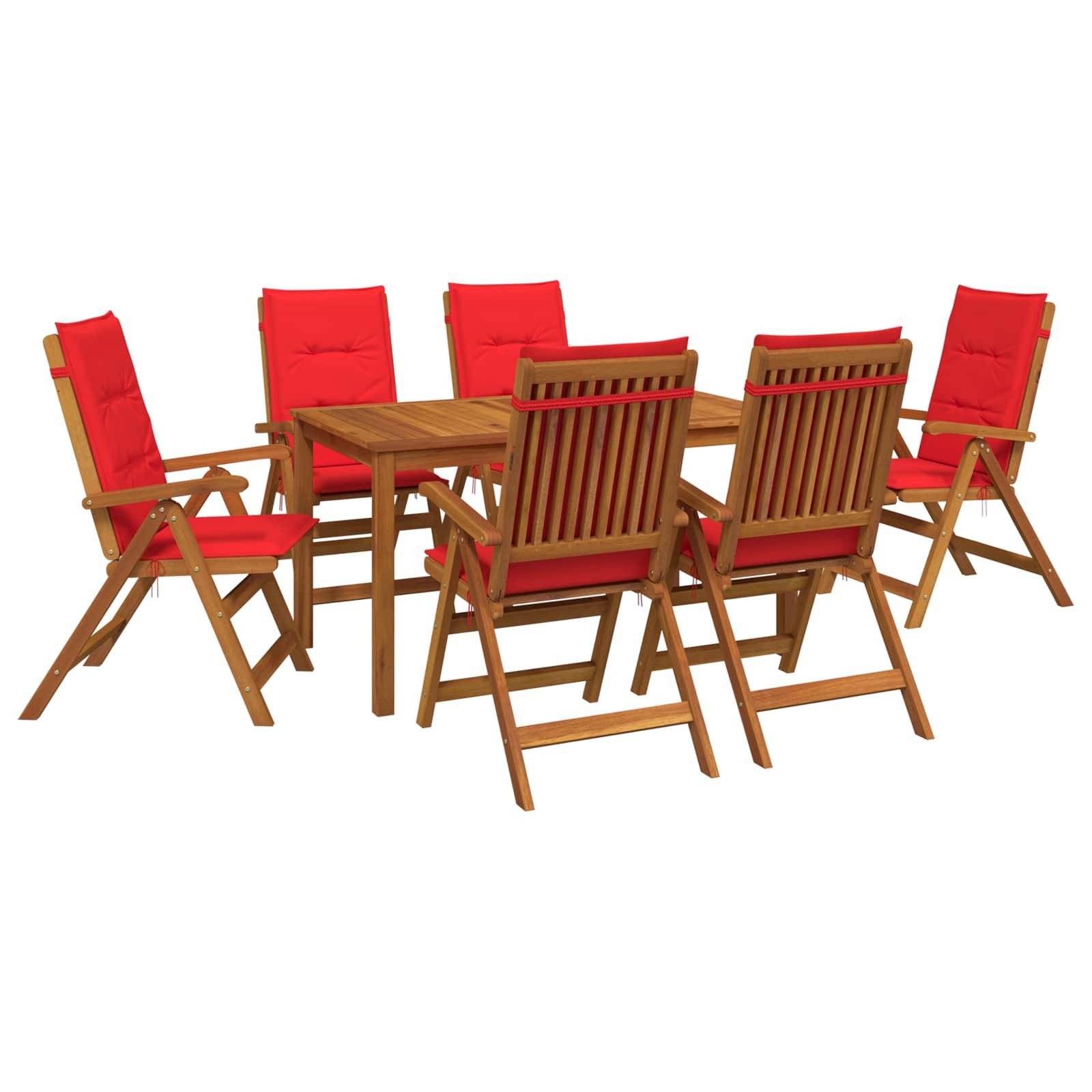 vidaXL Gartenlounge-Set 7-teiliges Garten Essset Natur Massivholz