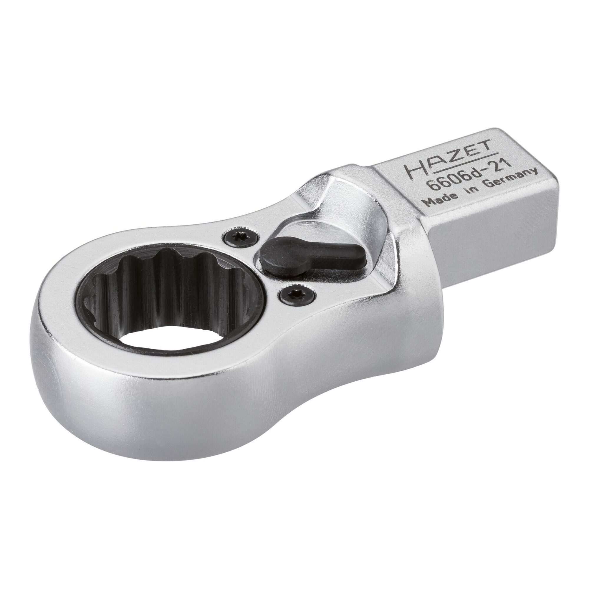 HAZET Ringschlüssel HAZET Einsteck-Ratschen-Ringschlüssel 6606D-21 Einsteck-Vierkant 14 x