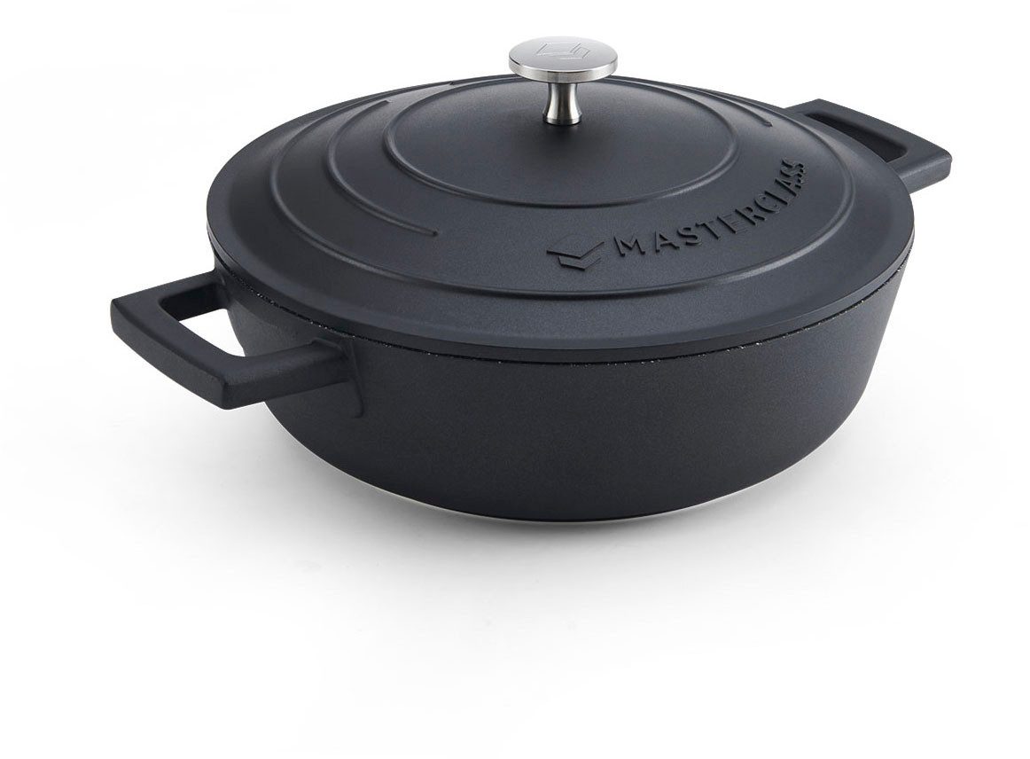 MasterClass Kasserolle MasterClass, Aluminiumguss, flach, 2,5 L, ultraleicht, kratzfeste Antihaftbeschichtung,Induktion