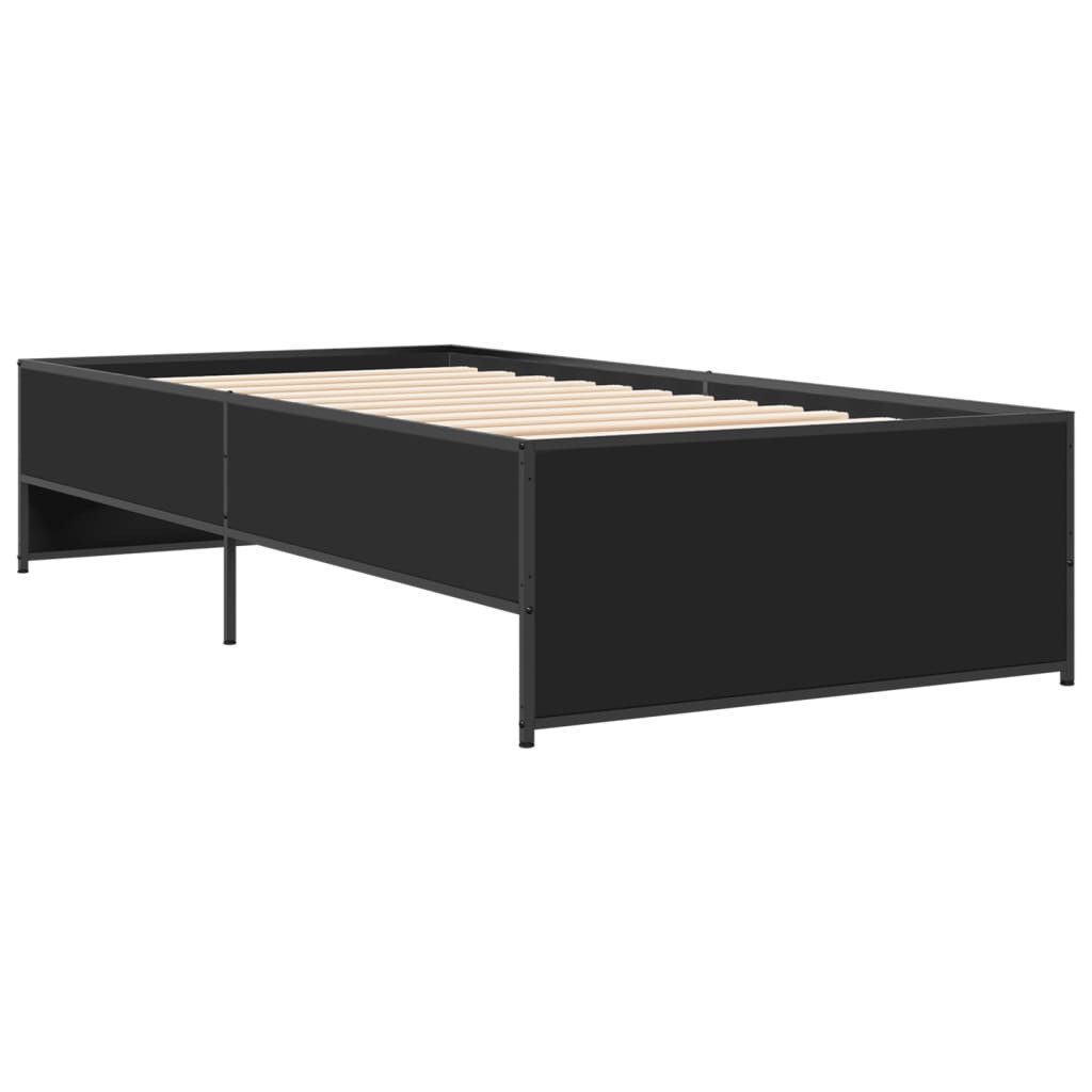 furnicato Bettgestell Schwarz 100x200 cm Holzwerkstoff günstig online kaufen