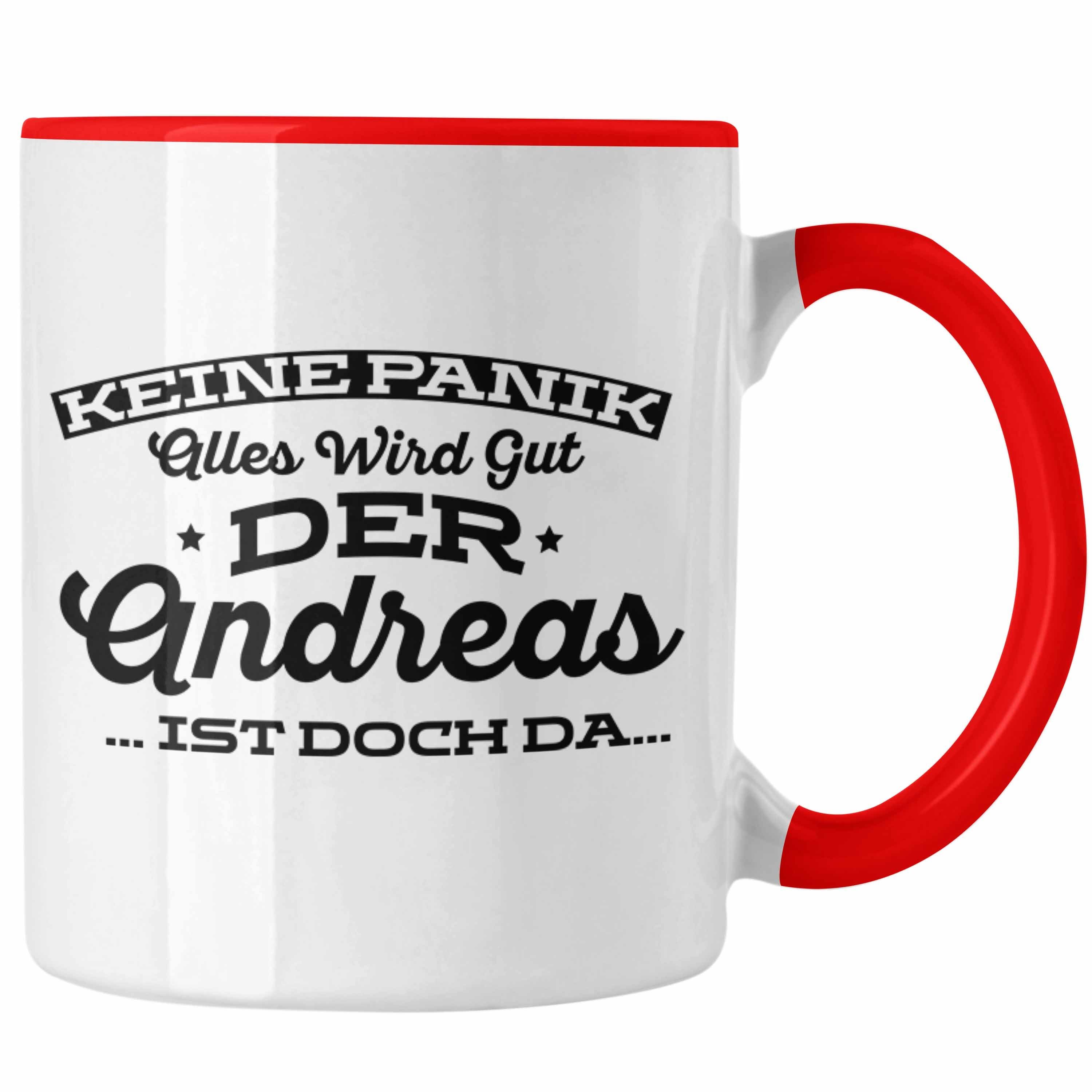 Trendation Tasse Lustige Tasse mit dem Namen Andreas - Ideales Geschenk zum Geburtstag Rot