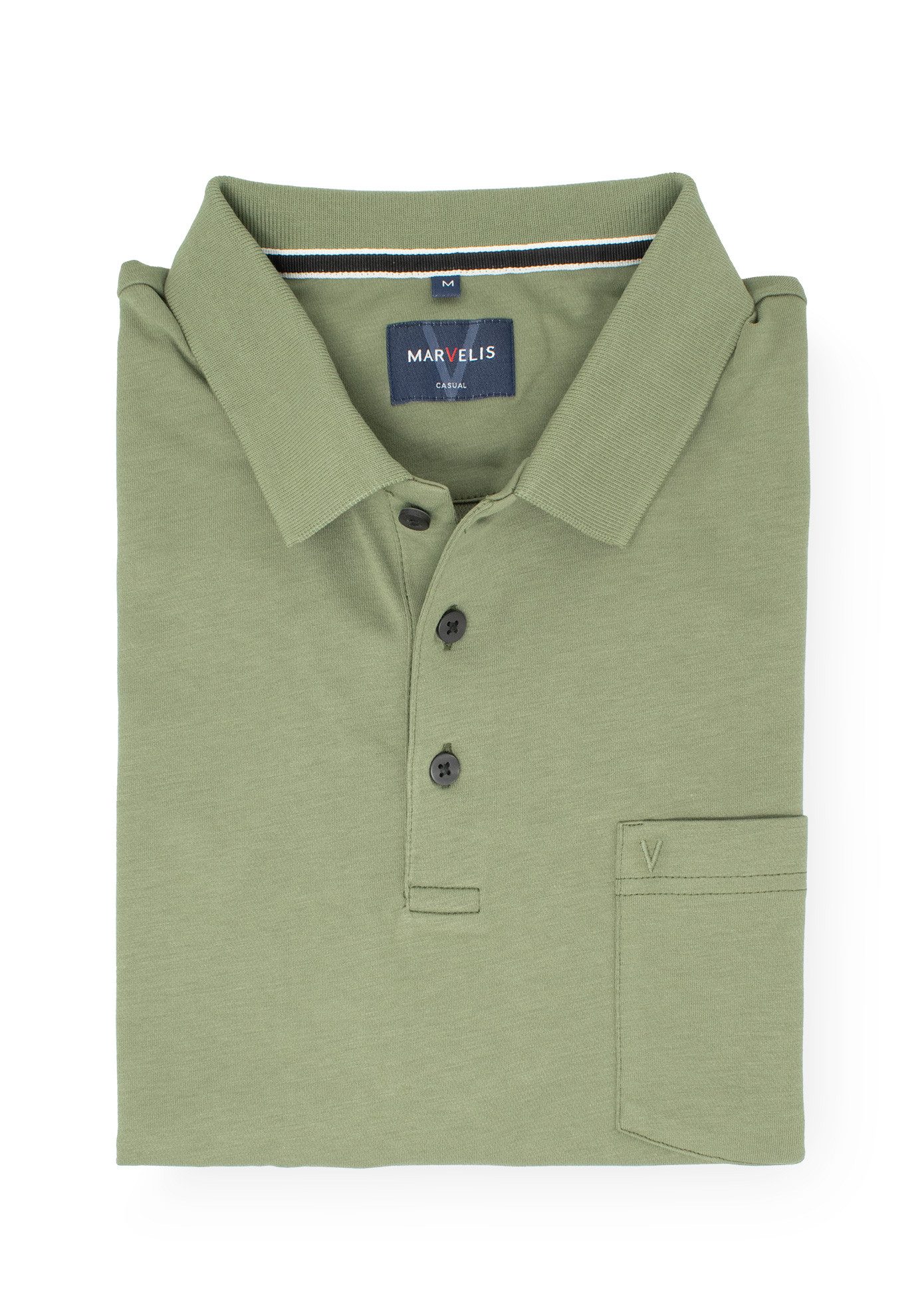 MARVELIS Poloshirt Poloshirt - Quick Dry - Einfarbig - Olive Quick Dry