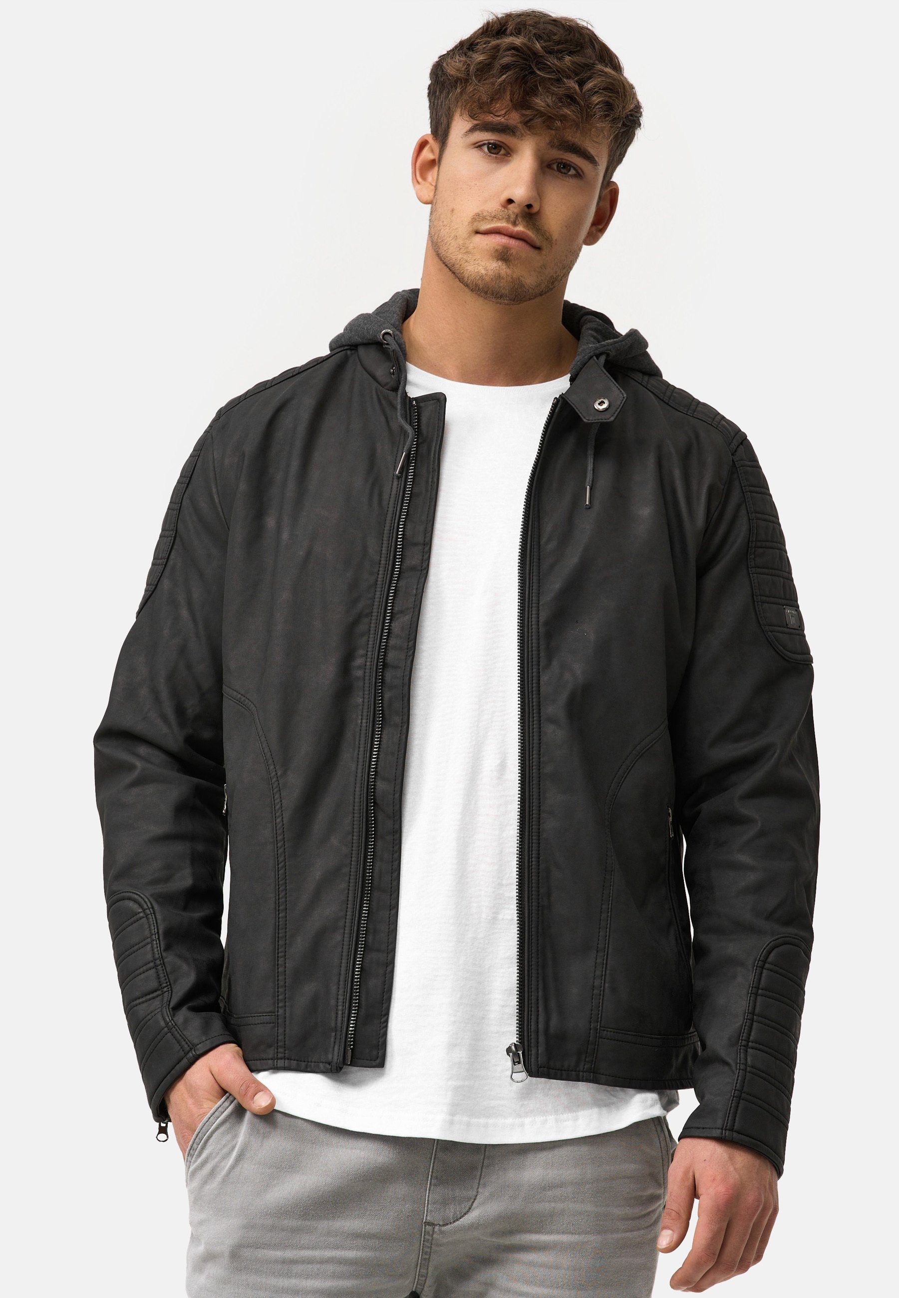 Miguel Indicode Lederimitatjacke Black