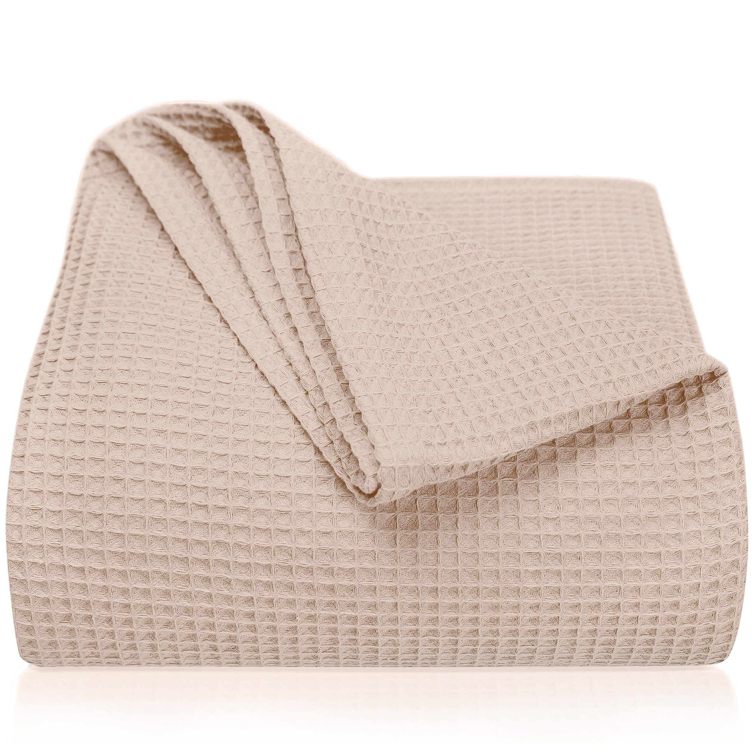 Laynenburg Tagesdecke Waffelpique aus 100% Baumwolle – Baumwolldecke, Kuscheldecke, Wohndecke als Sommerdecke, Bett-Überwurf, Couch-Überwurf, Sofa-Decke