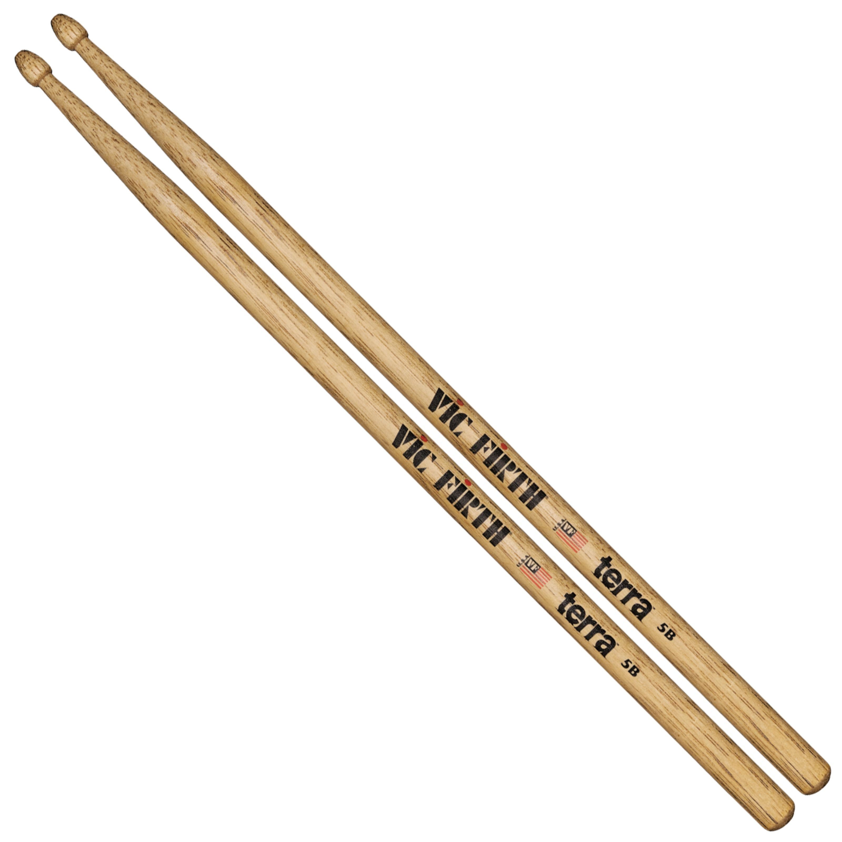 Vic-Firth Drumsticks (Sticks, Beater und Mallets, Drumsticks Holztip), Terra 5B Hickory Sticks - Drumsticks