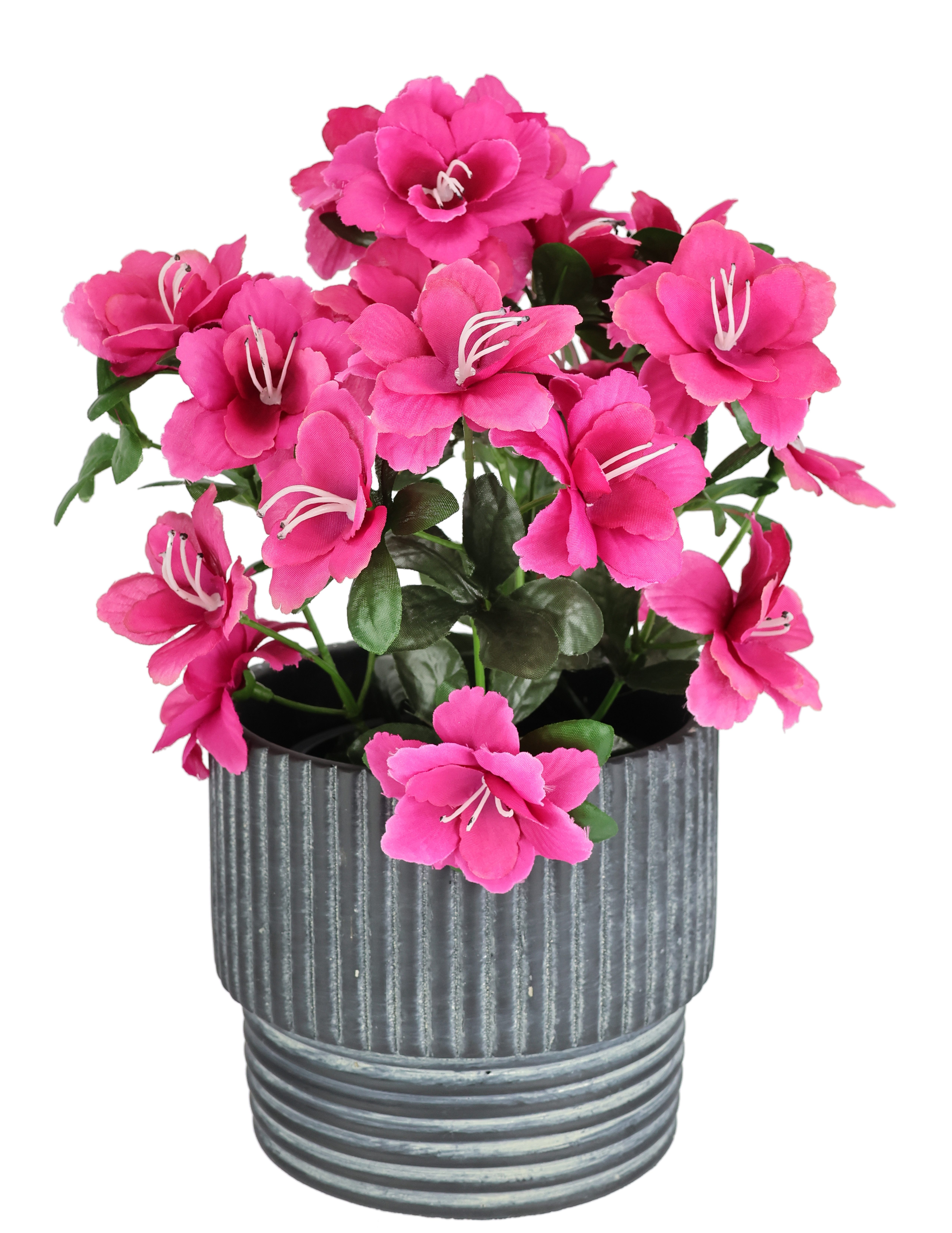 Kunstblume Azaleen im Übertopf 28cm Rhododendron Blumen künstlich Seidenblume Azalee, I.GE.A., Höhe 28 cm, Topfpflanze Blühende Pflanze Blume Kunstpflanze Zimmerpflanze