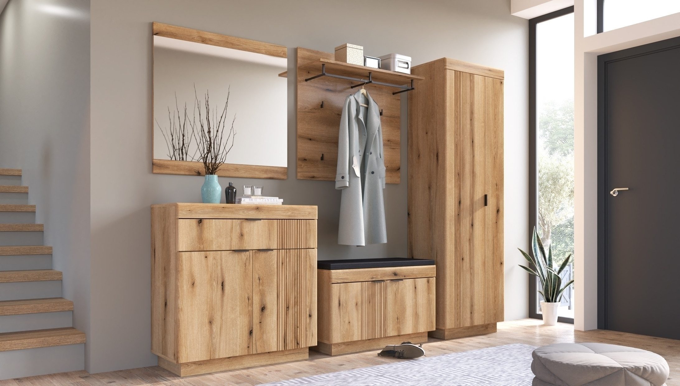 freiraum Schuhschrank DELAMAR in Coast Evoke Eiche Dekor - 88,2x92,5x39,6 (BxHxT)
