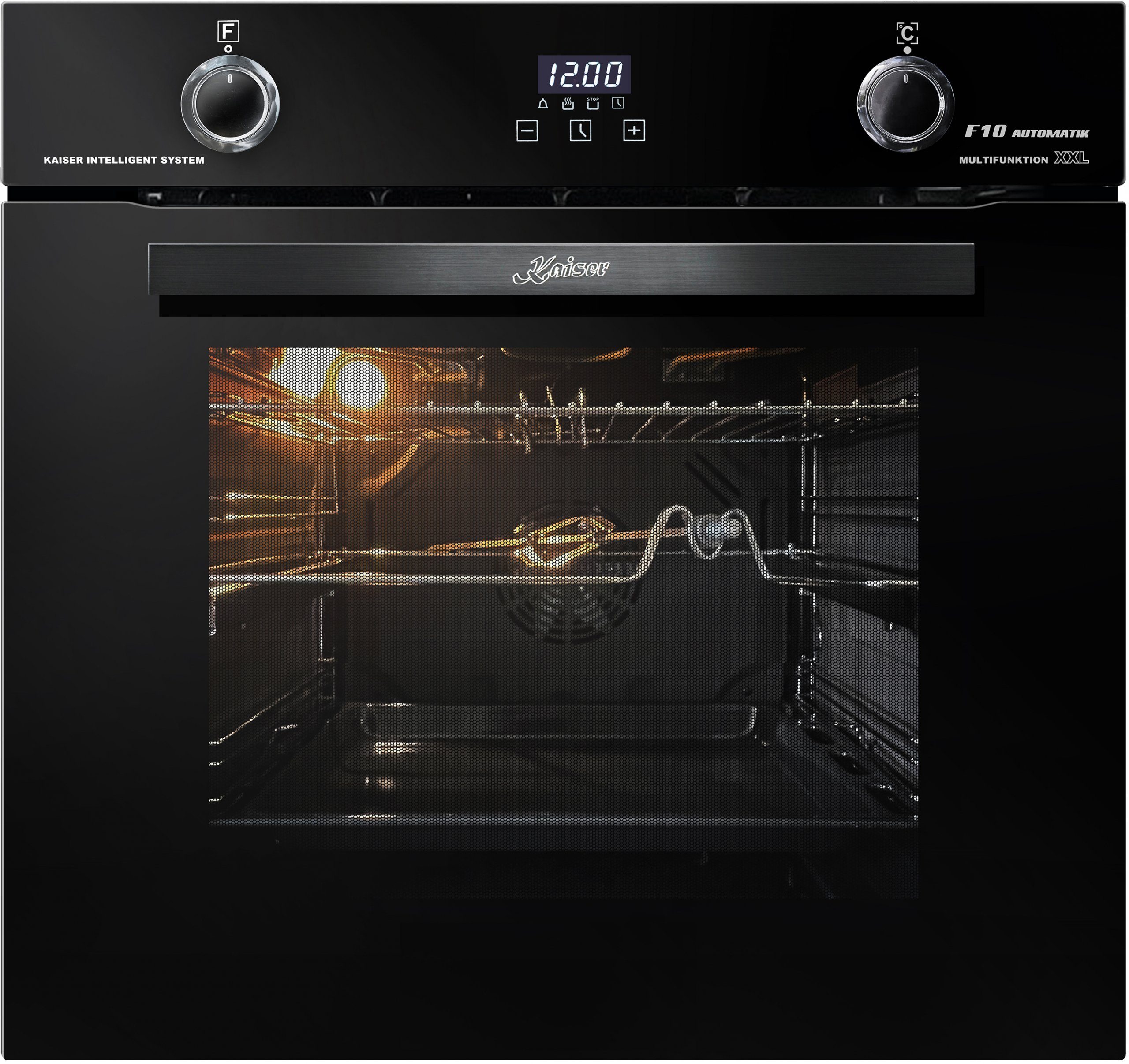 Kaiser Küchengeräte Backofen-Set Herd Set Autark Elektro Backofen, Autark, 79L, Drehspieß, Einbau Backofen,10Funktionen mit Induktionskochfeld 90 cm TFT Display, FREE Zone EH 6367+KCT 9140 FI .., mit 1-fach-Teleskopauszug
